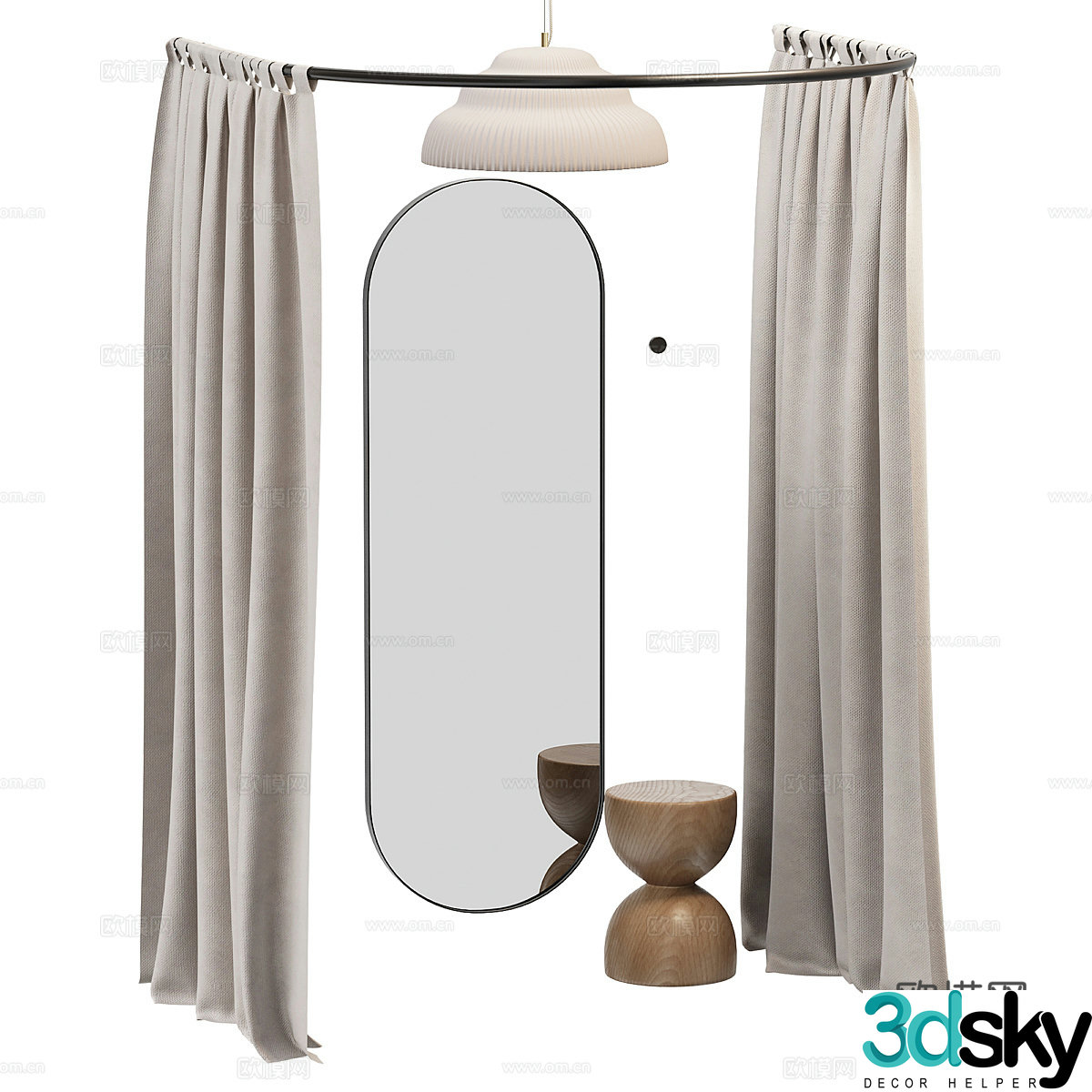 Modern clothing store dressing room 3d model