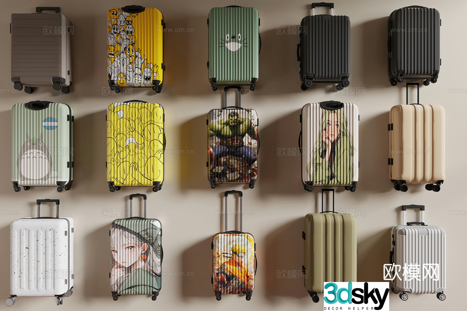 Modern suitcase Aircraft box Travel box 3d model