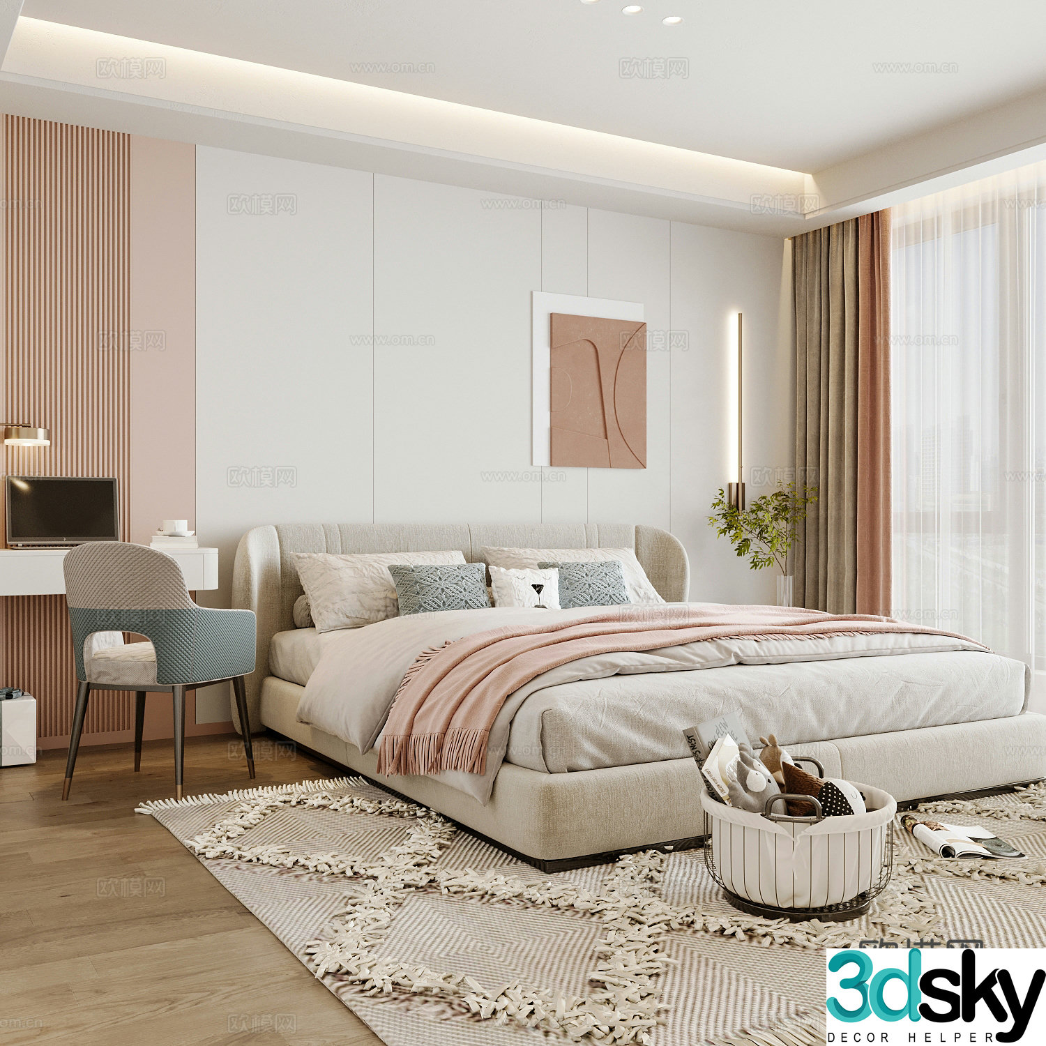 Modern children’s room girl’s room 3d model