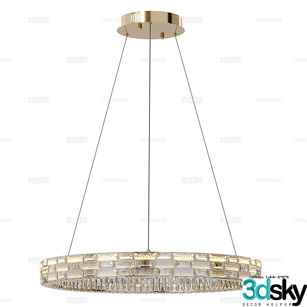Modern minimalist chandelier 3d model