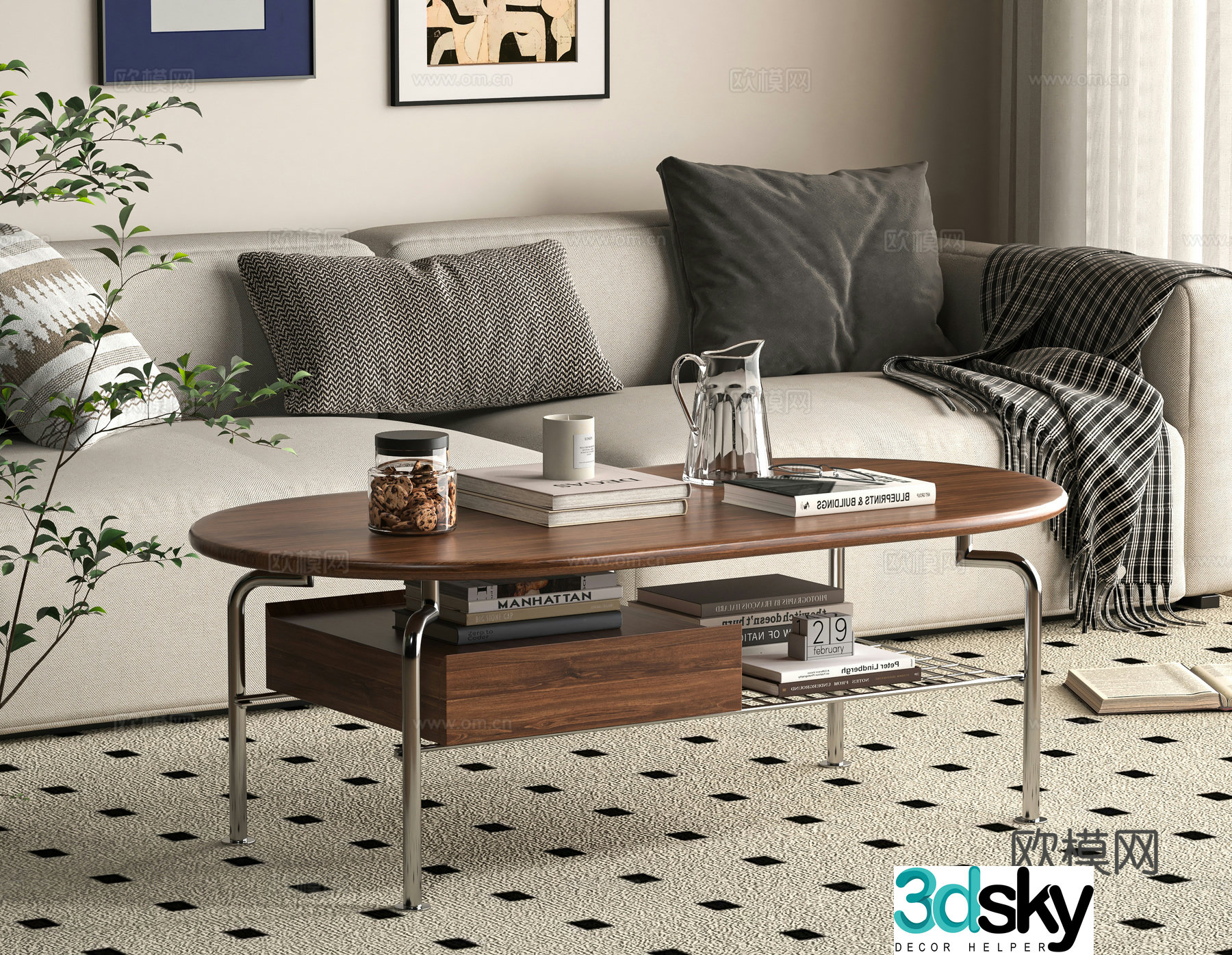 Medieval style coffee table 3D model