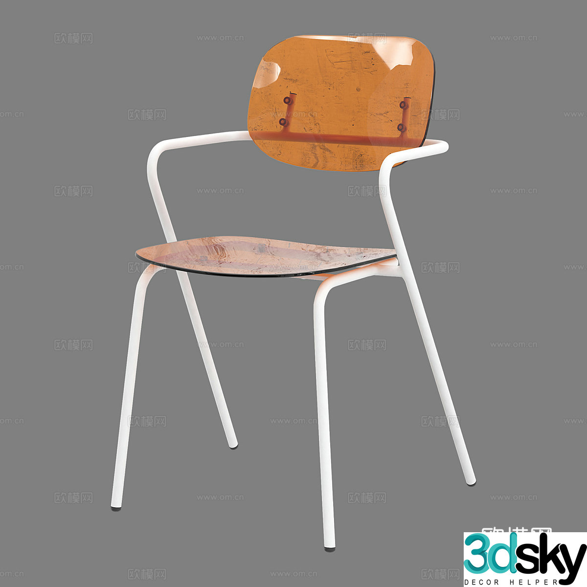 Modern simple chair acrylic chair 3D model