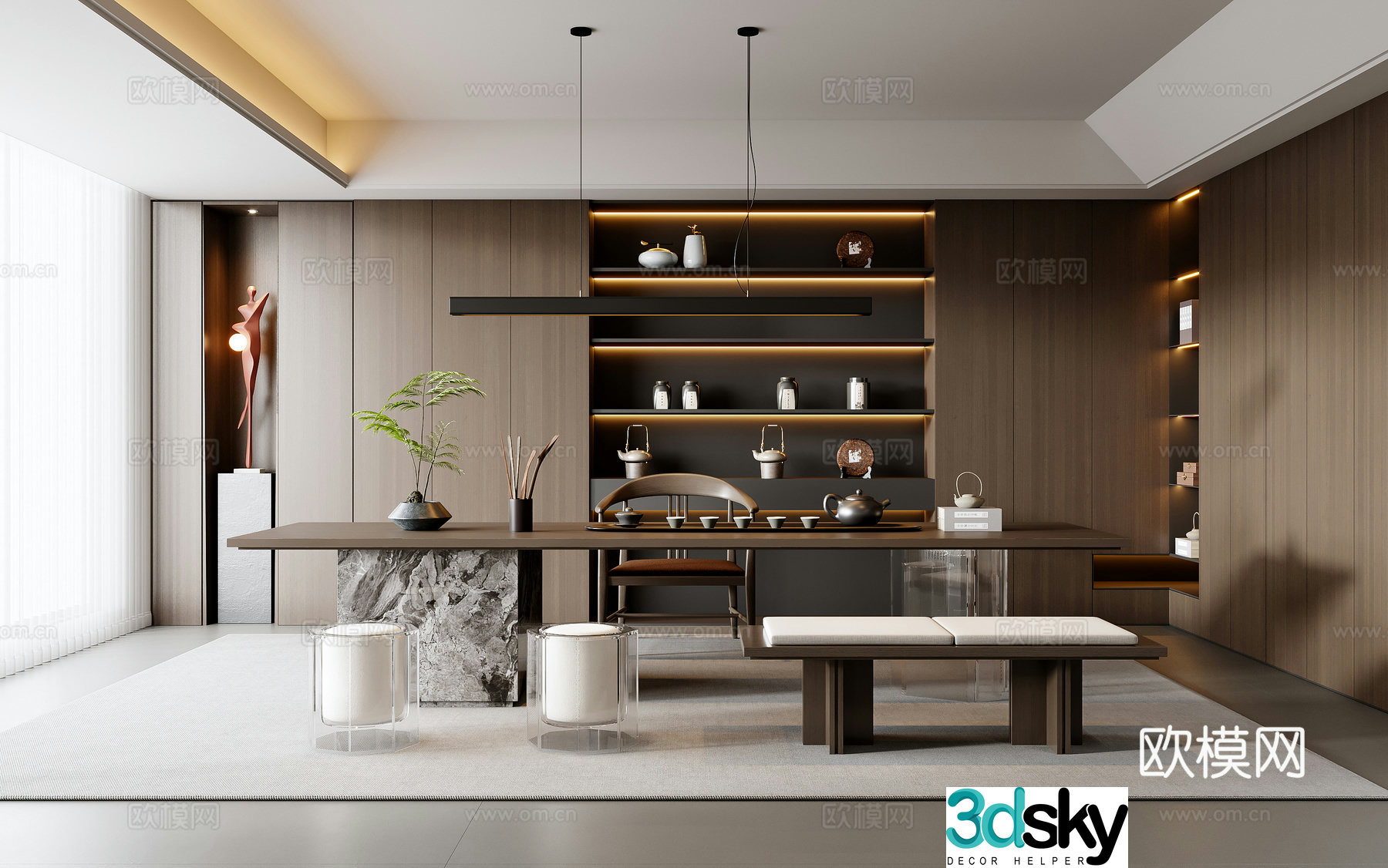 Italian tea room 3d model