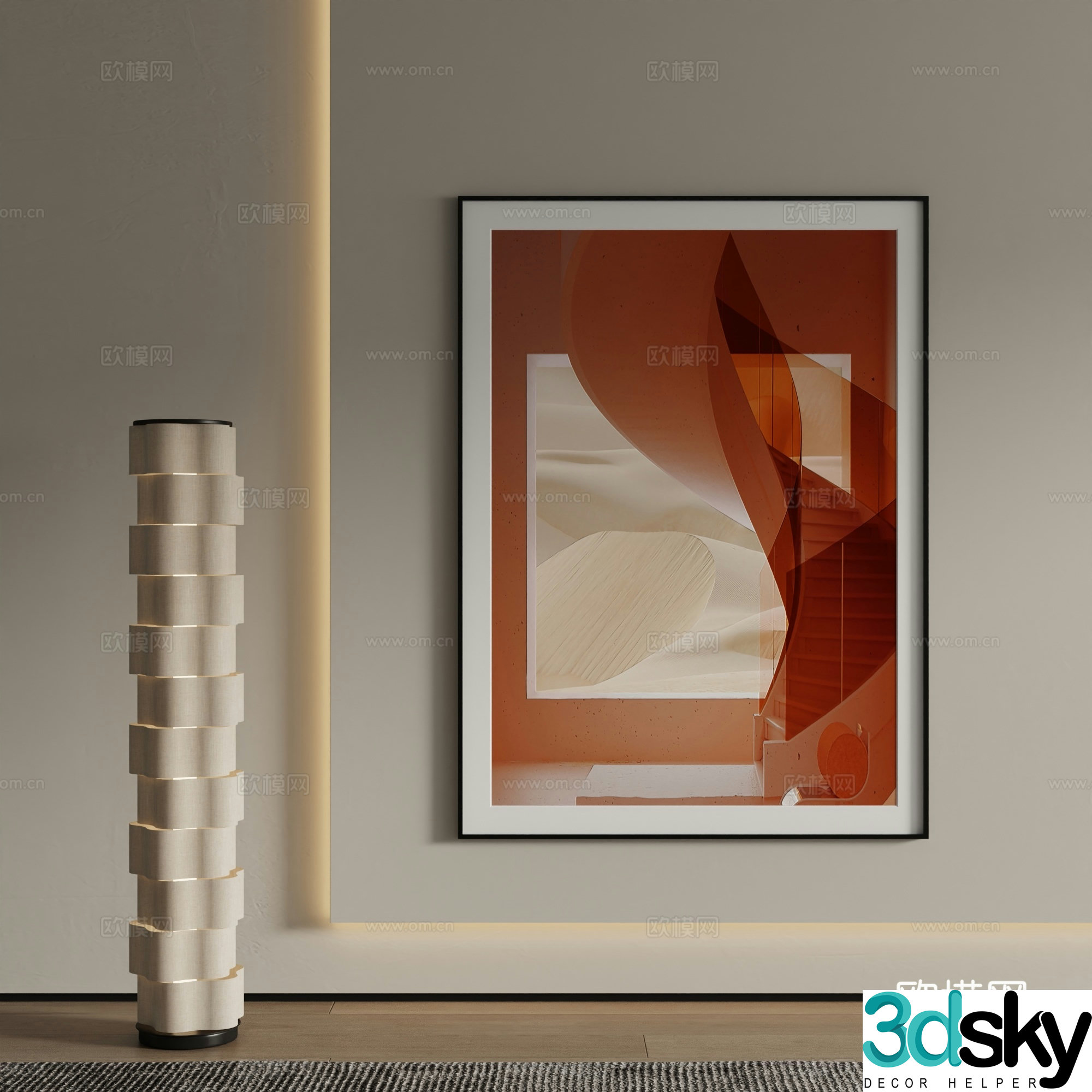 Modern Art Painting Decorative Painting 3D Model