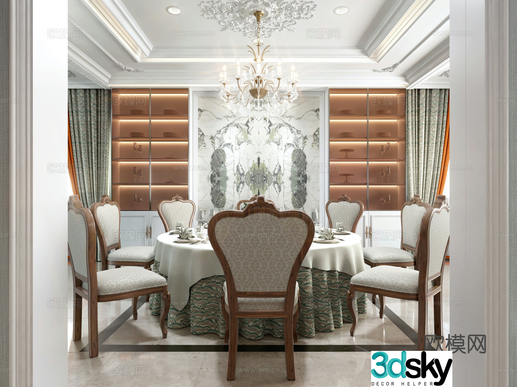 European restaurant 3d model