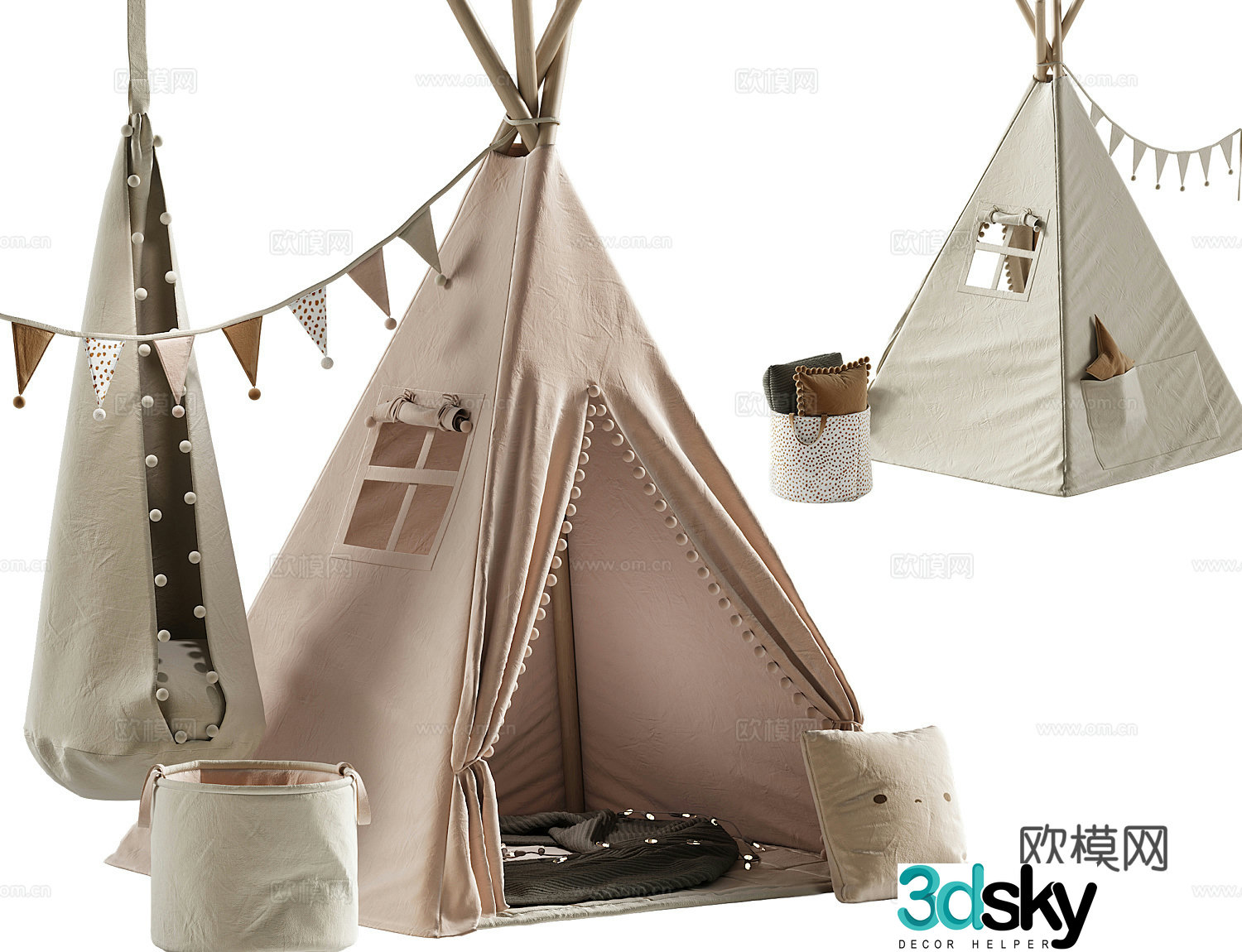 Modern children’s tent 3d model