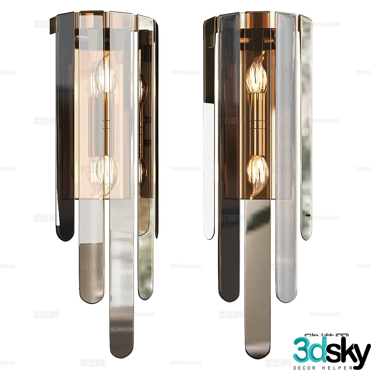 Light luxury style wall lamp 3D model