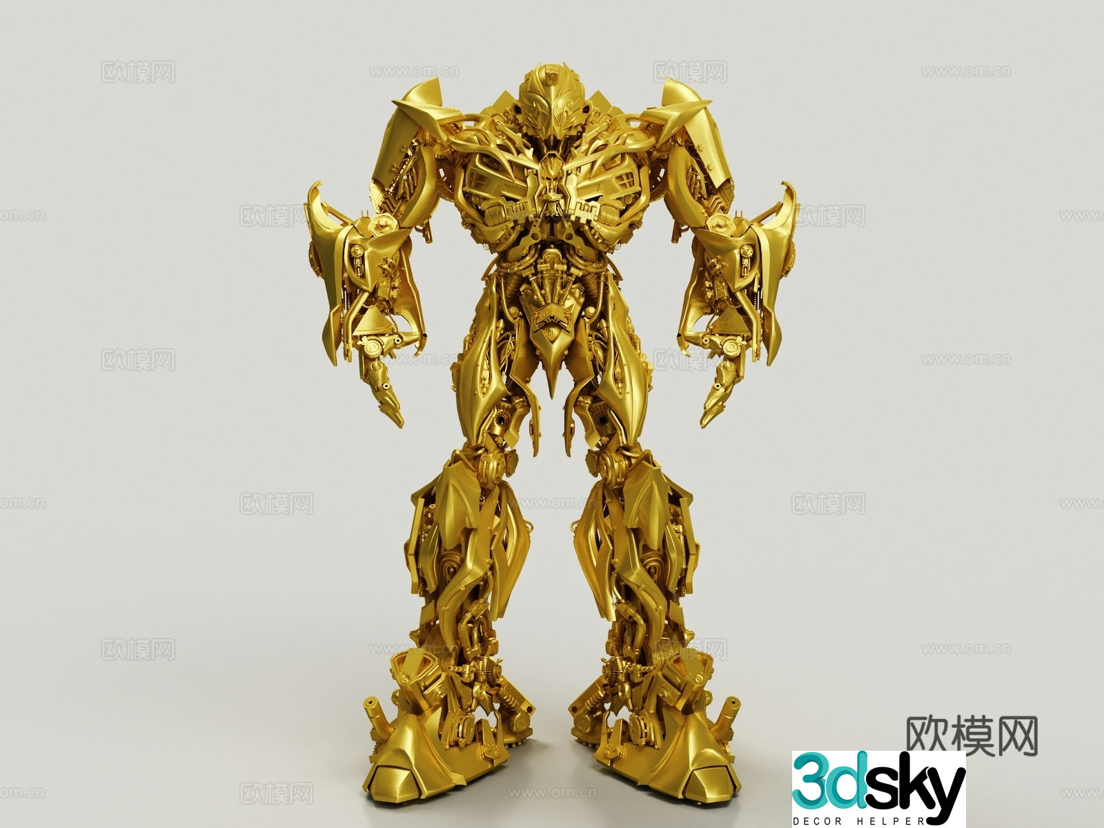 Transformers Bumblebee Golden Figure 3D Model
