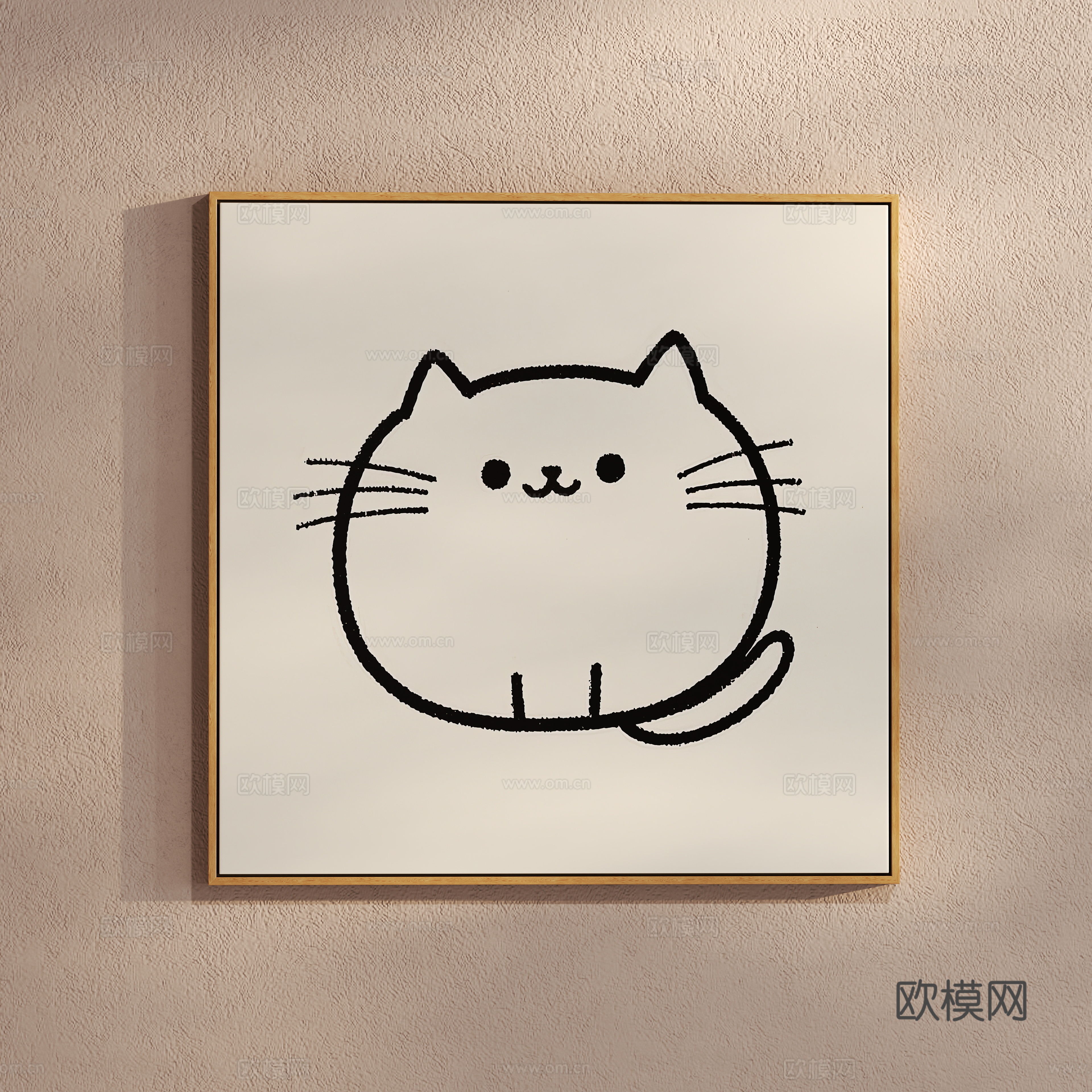 Creamy Cat Drawing Cartoon Children’s Drawing 3D Model