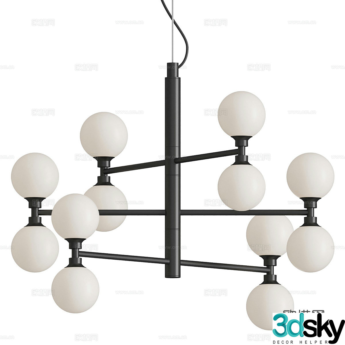 Modern craft chandelier 3d model