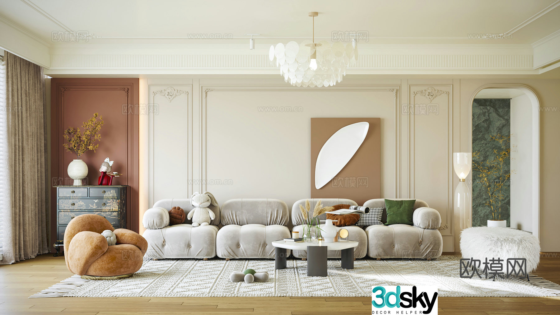 French living room 3d model