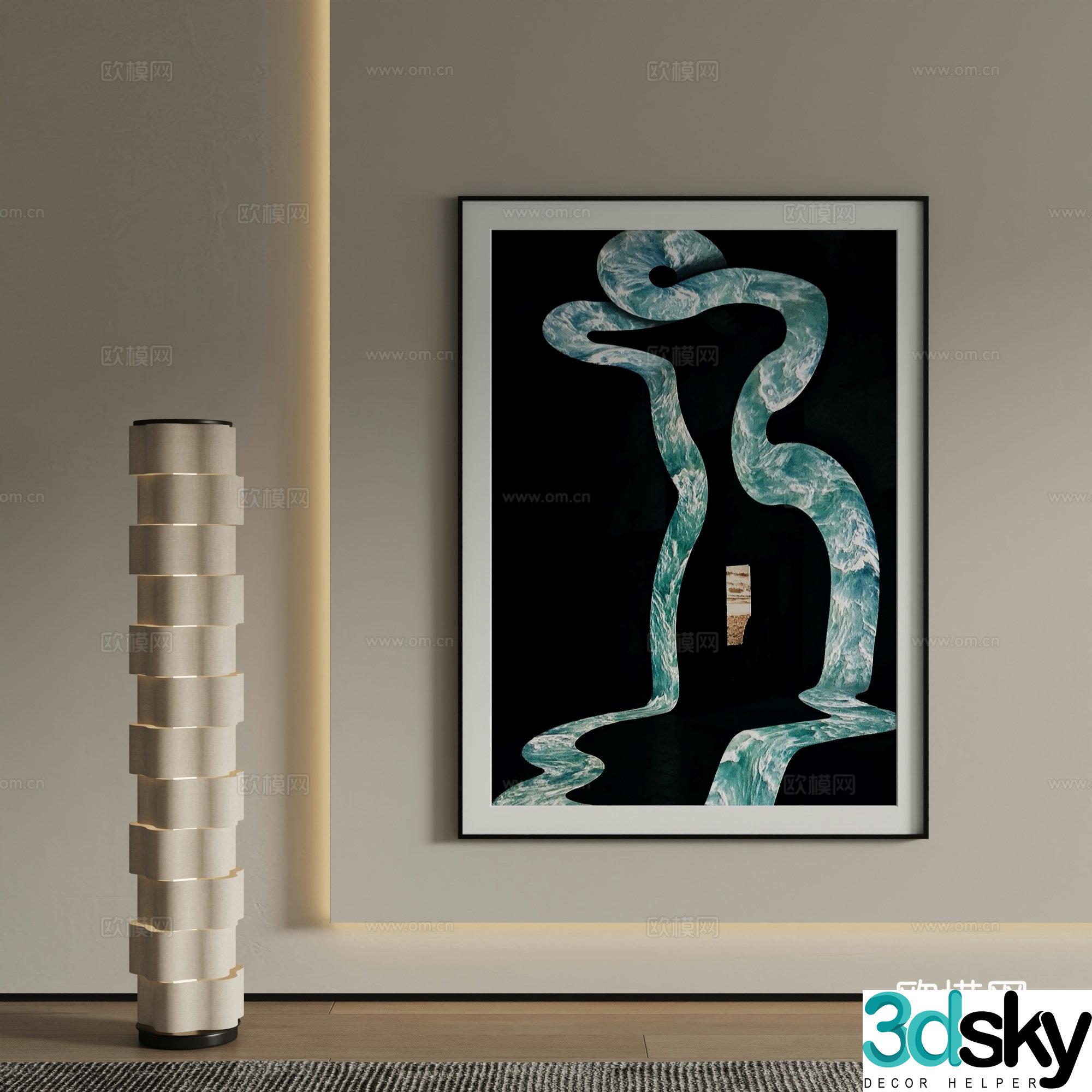 Modern Art Painting Decorative Painting 3D Model