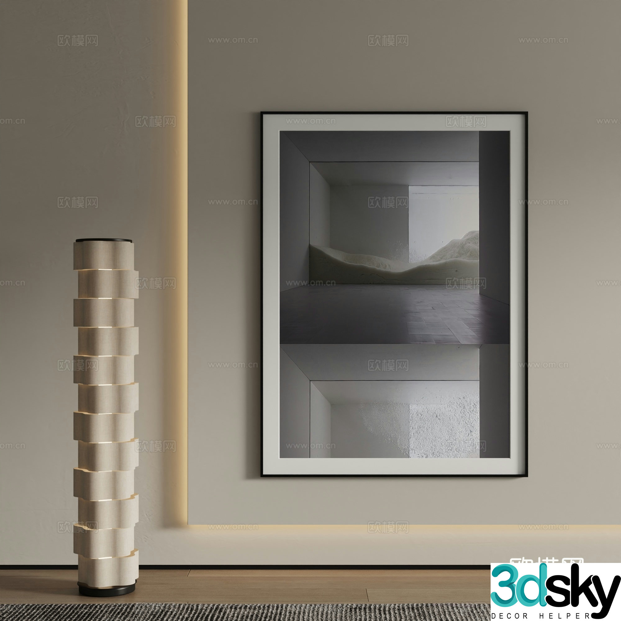Modern Art Painting Decorative Painting 3D Model