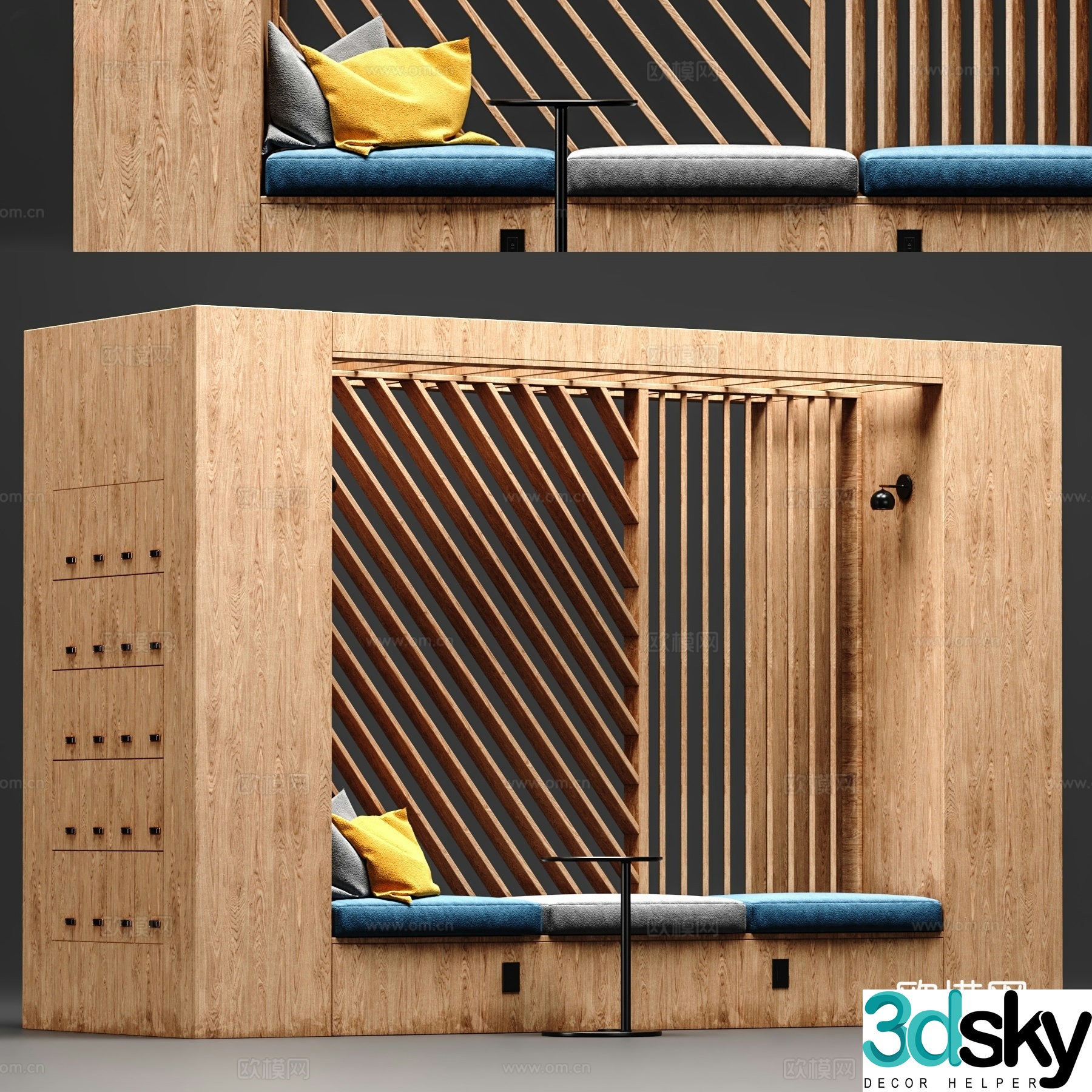 New Chinese style card holder sofa 3D model