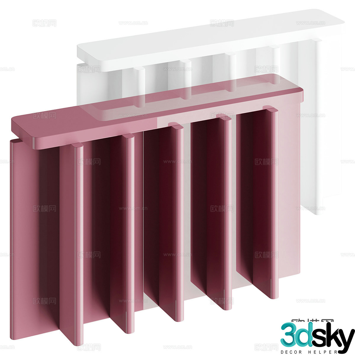 Modern painted end viewing platform 3D model