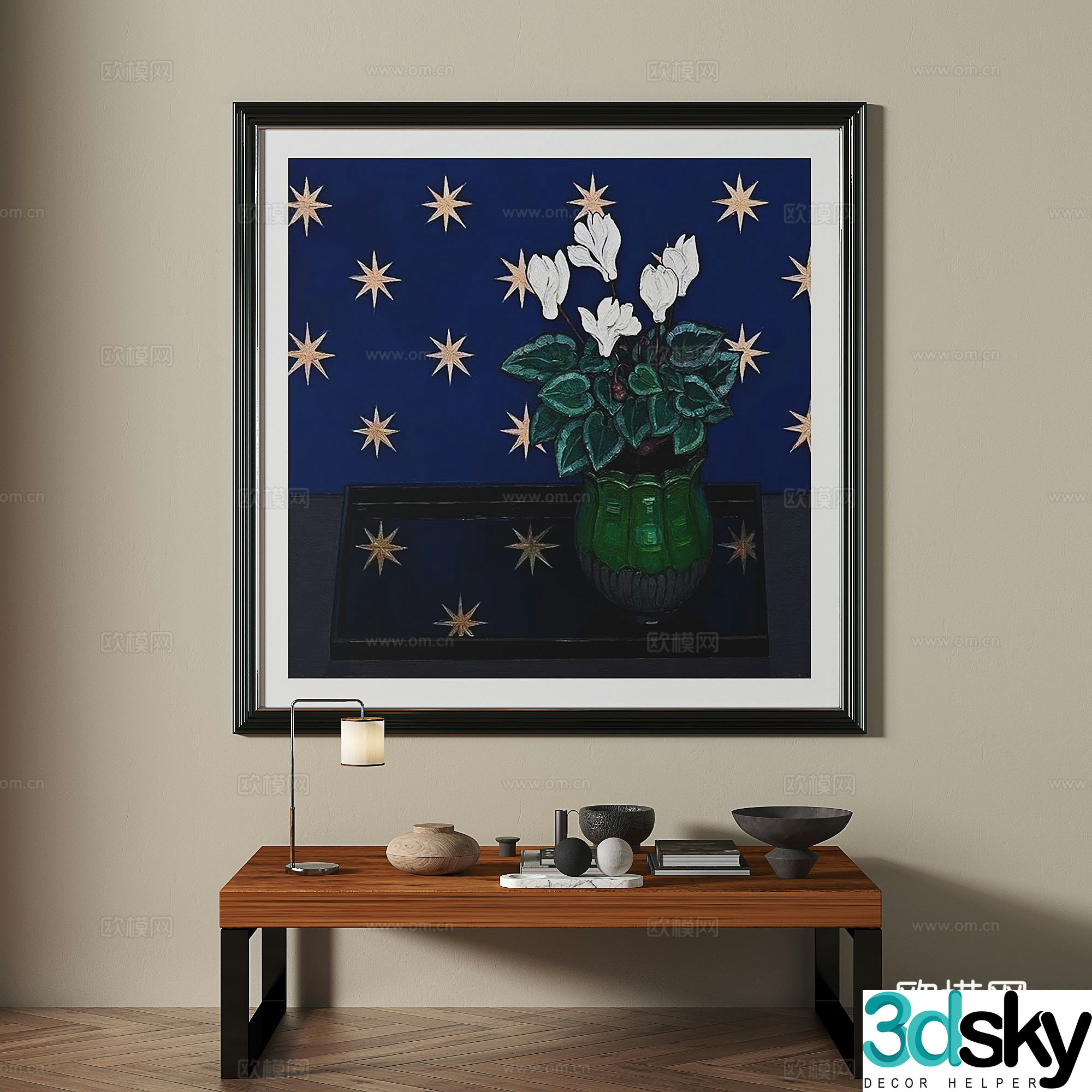 Middle-aged art painting decorative painting 3d model