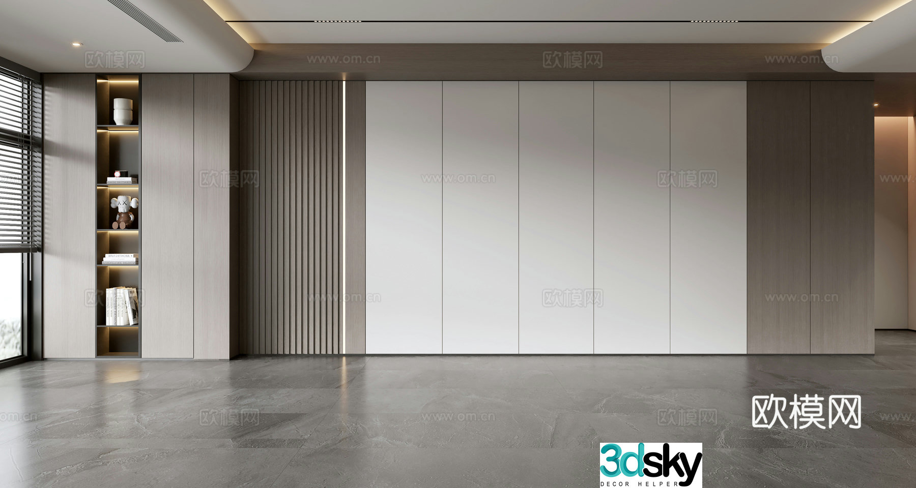 Modern sofa background wall 3d model