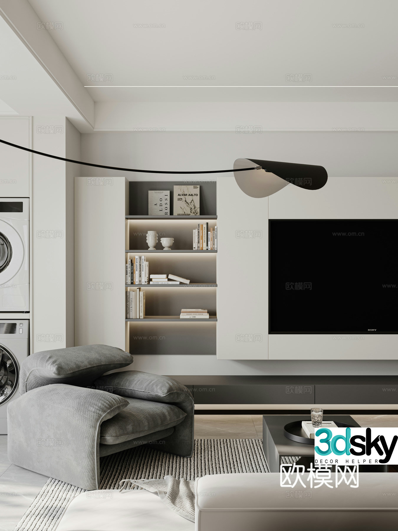 Modern casual sofa TV cabinet 3d model
