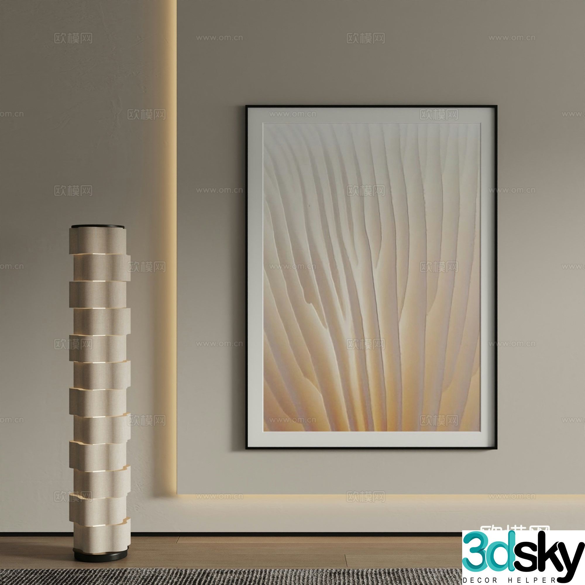 Modern Art Painting Decorative Painting 3D Model