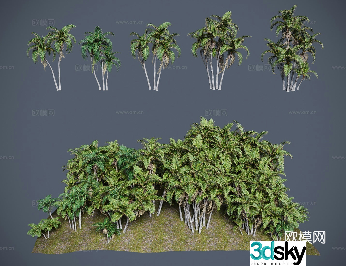 Modern landscape tree thorn brown 3d model