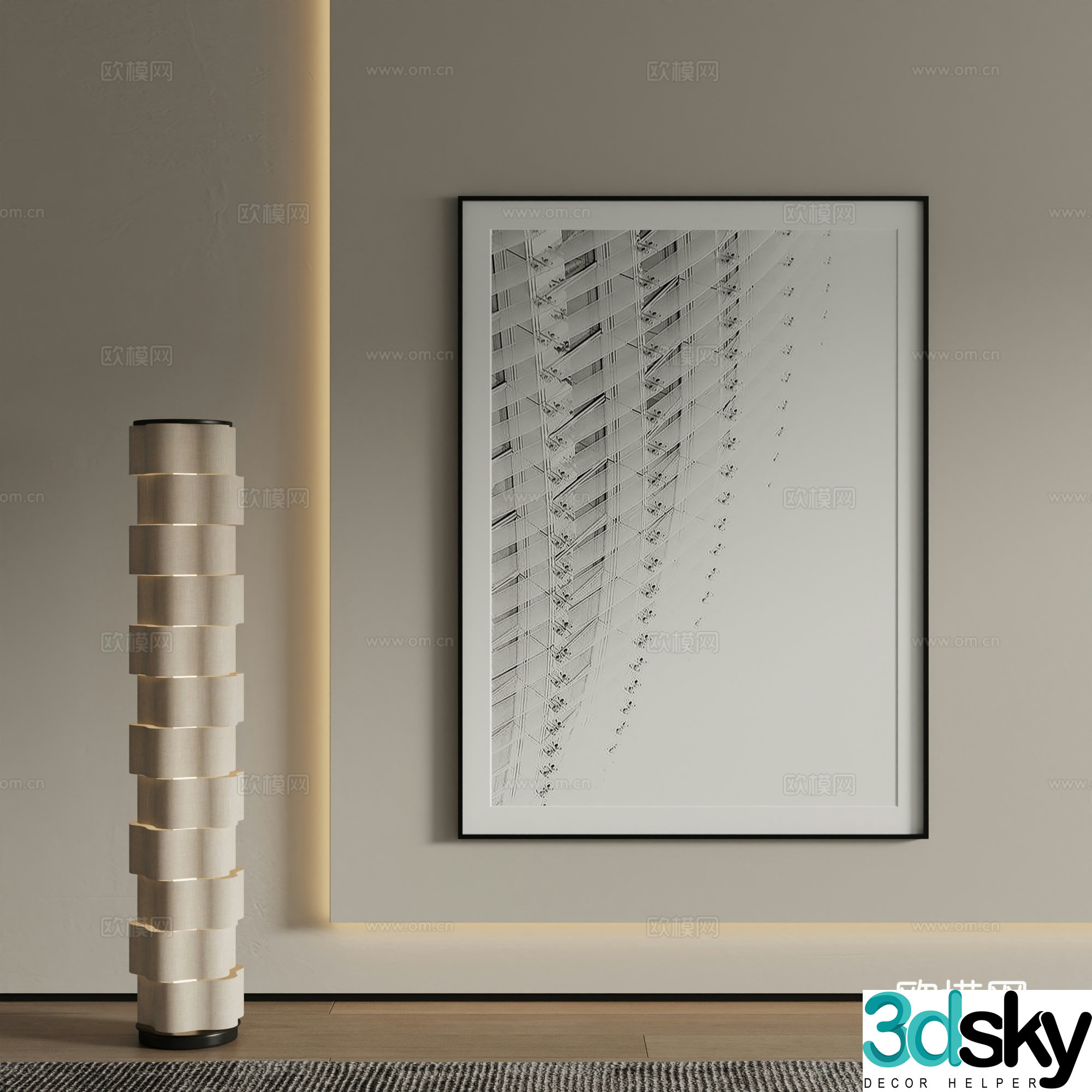 Modern Art Painting Decorative Painting 3D Model