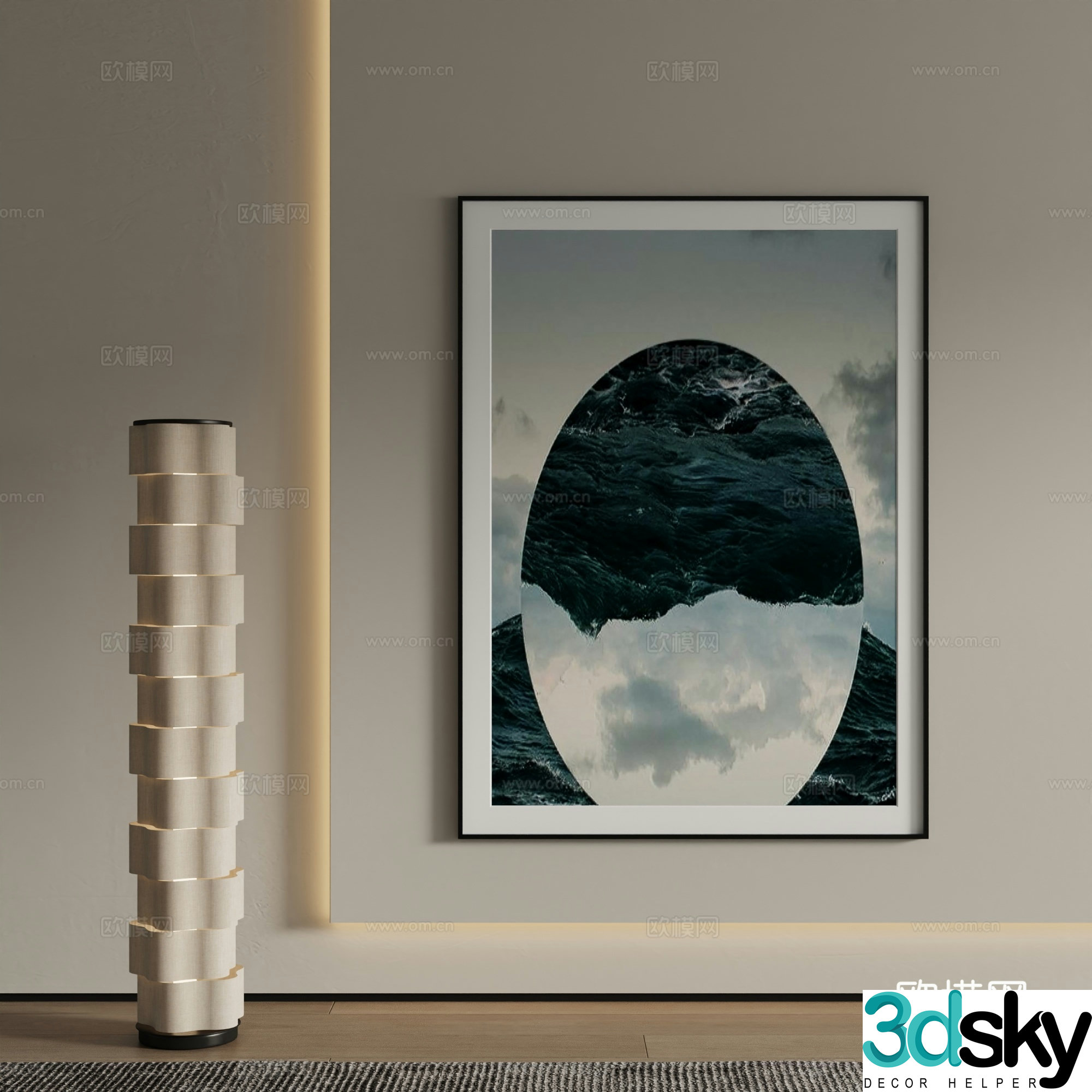Modern decorative painting Abstract hanging painting 3d model