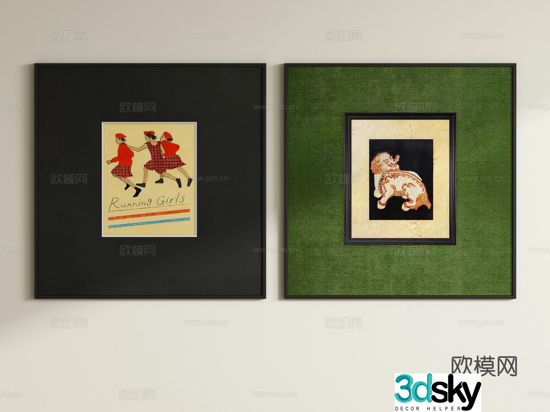 French decorative painting 3d model