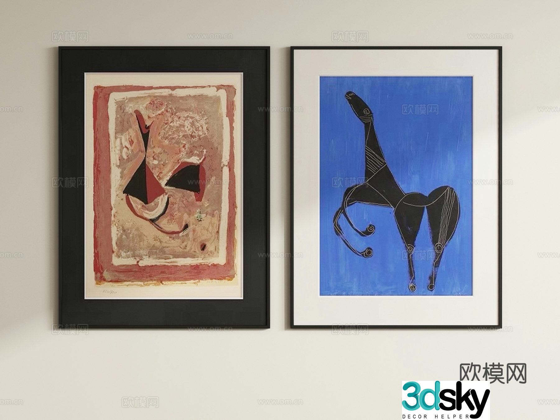 French decorative paintings hanging paintings retro hanging paintings 3d model