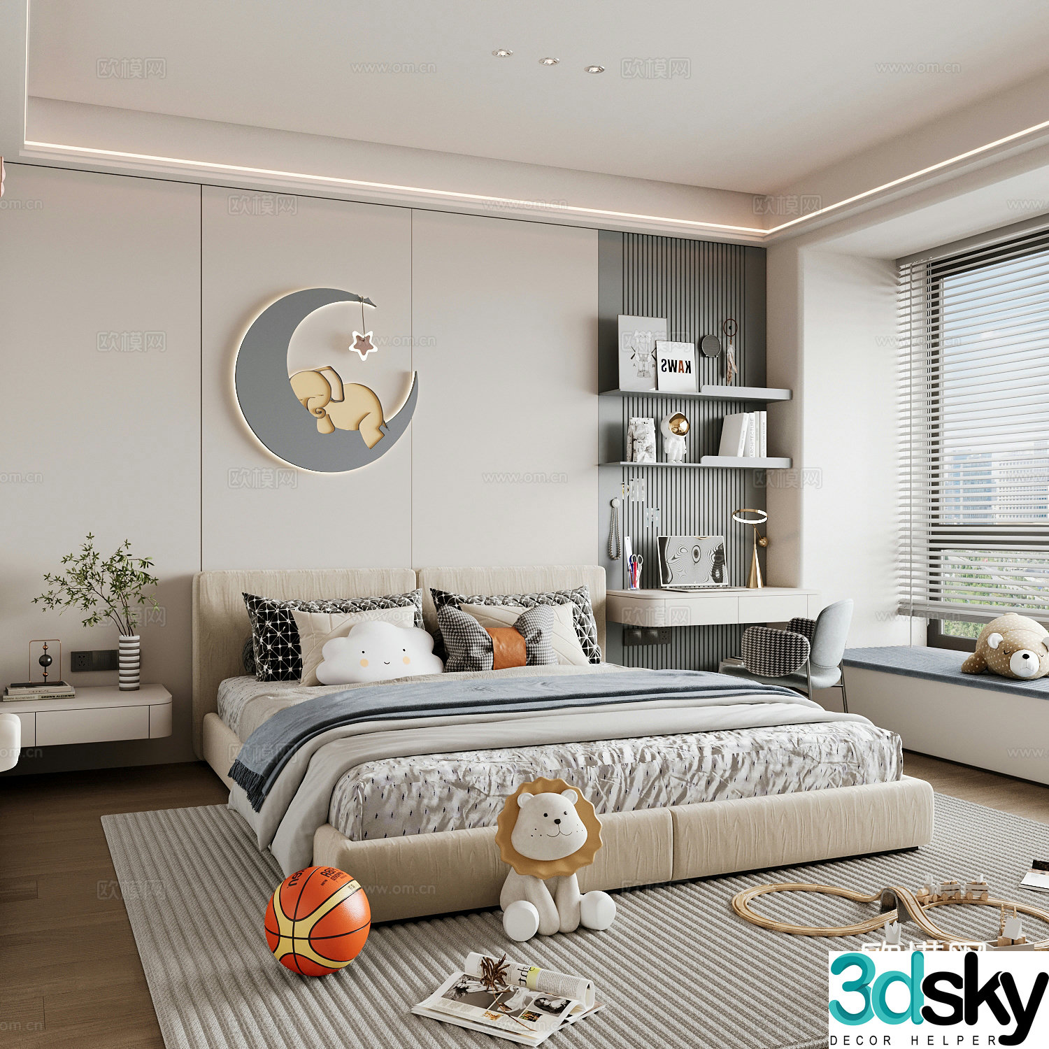Modern children’s room boy’s room 3d model