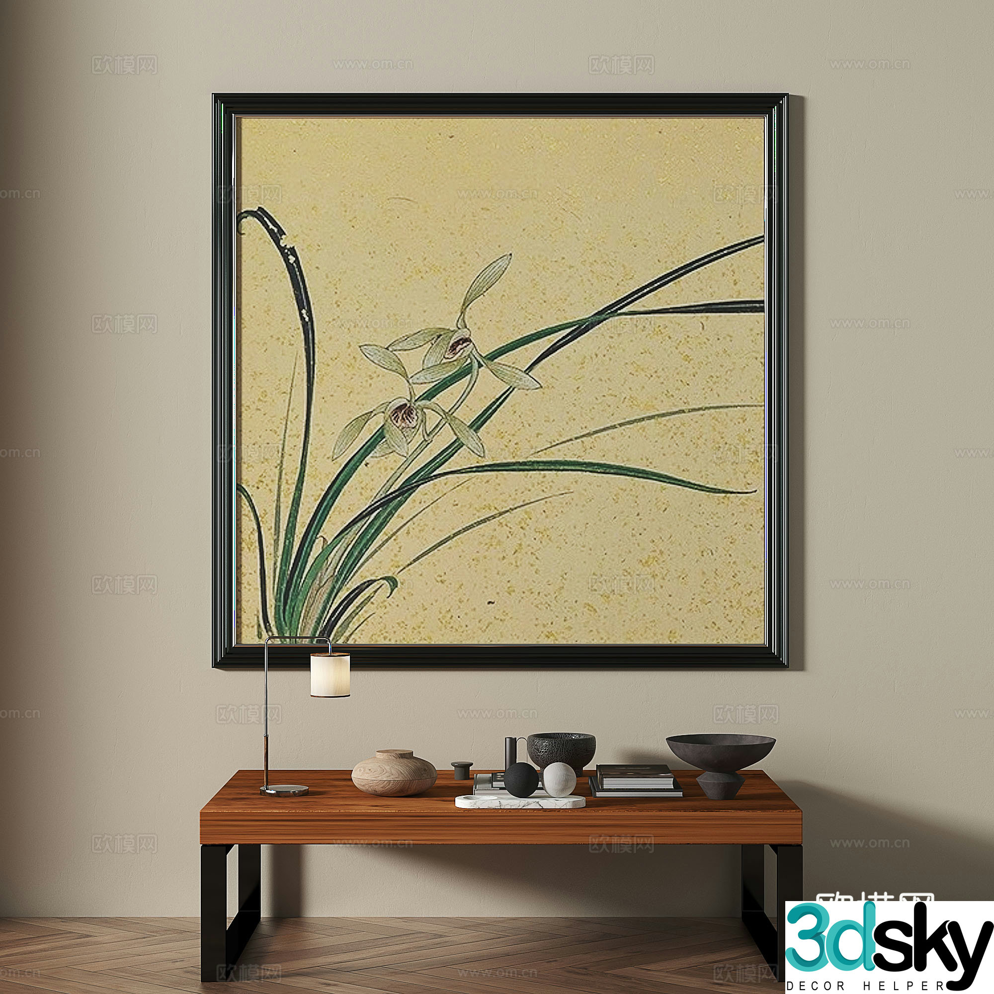 Middle-aged art painting decorative painting 3d model