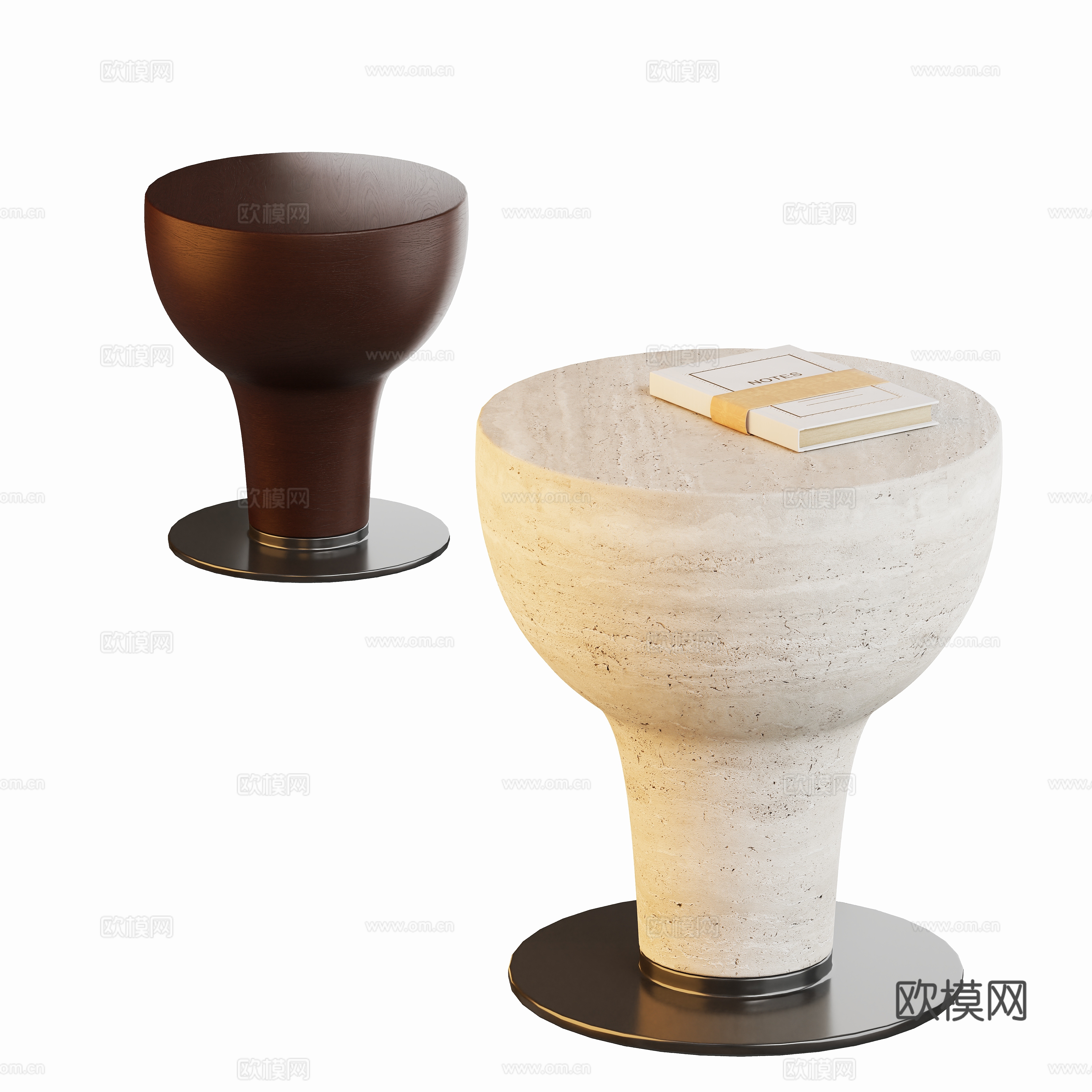 Middle-aged round table side table angle table 3D model