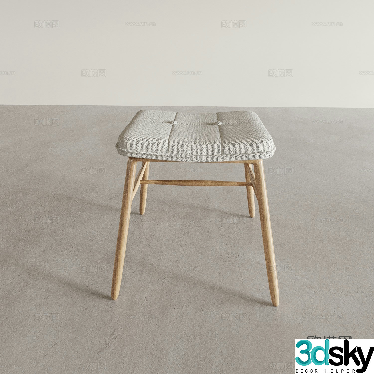 Logwood stool 3D model