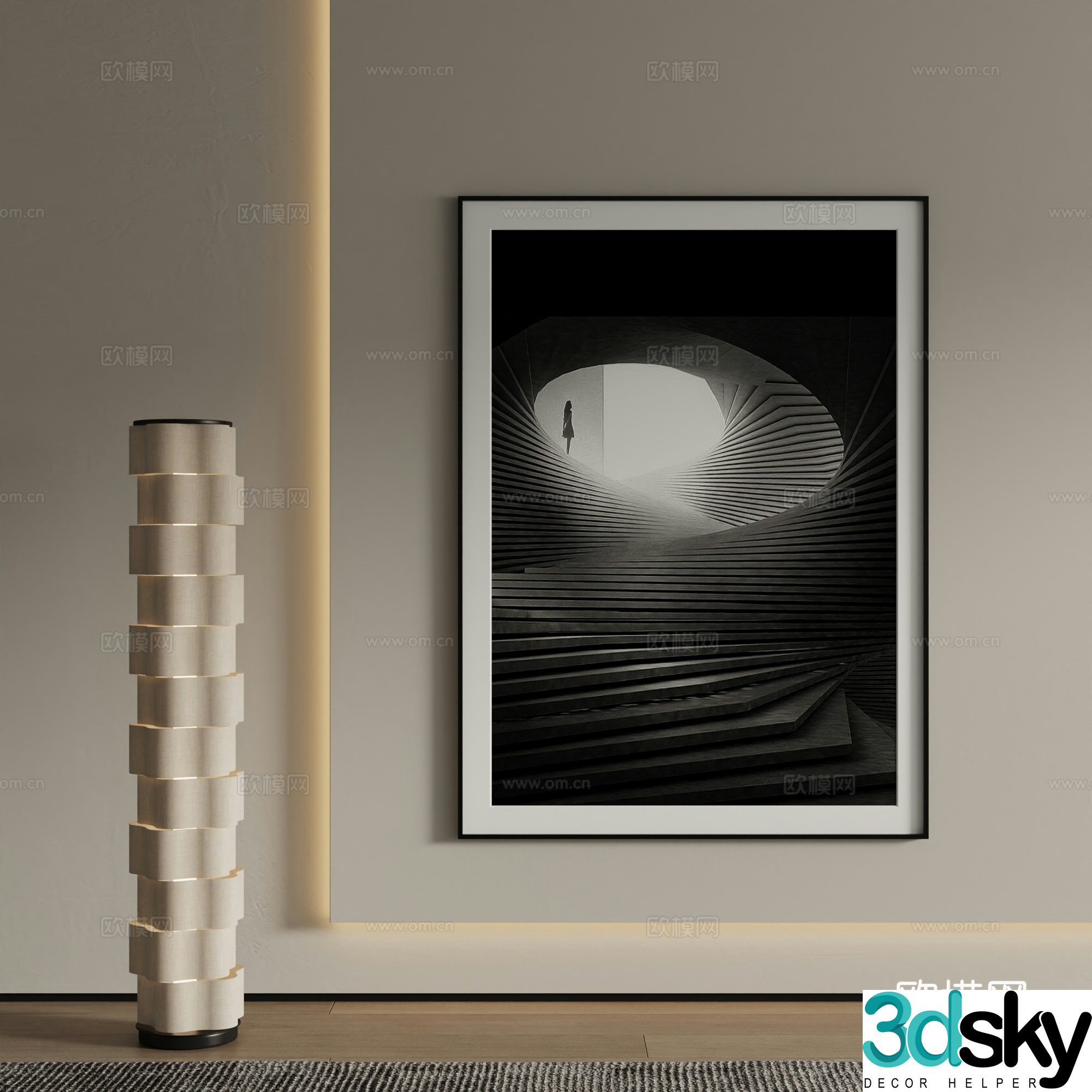 Modern Art Painting Decorative Painting 3D Model