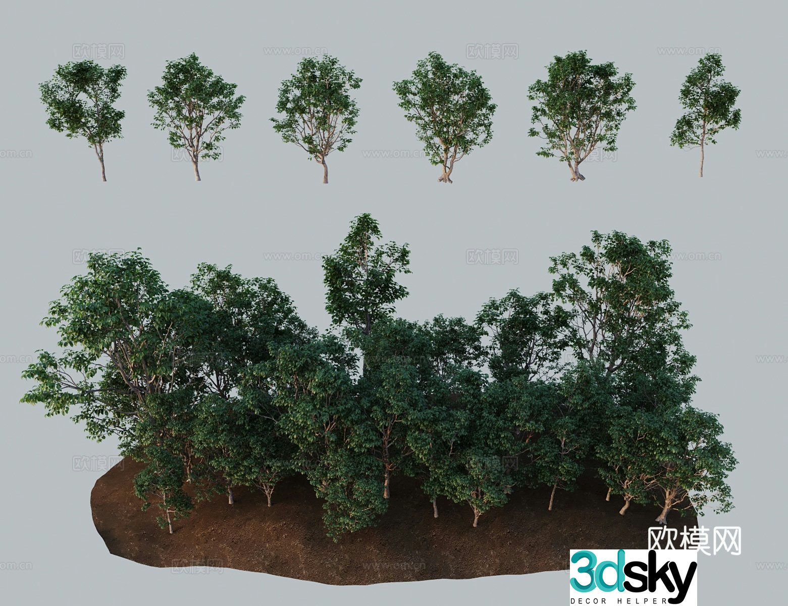 Modern landscape tree Du Zhong Si Xian Si Zhong Kapok pulling silk and silk 3D model