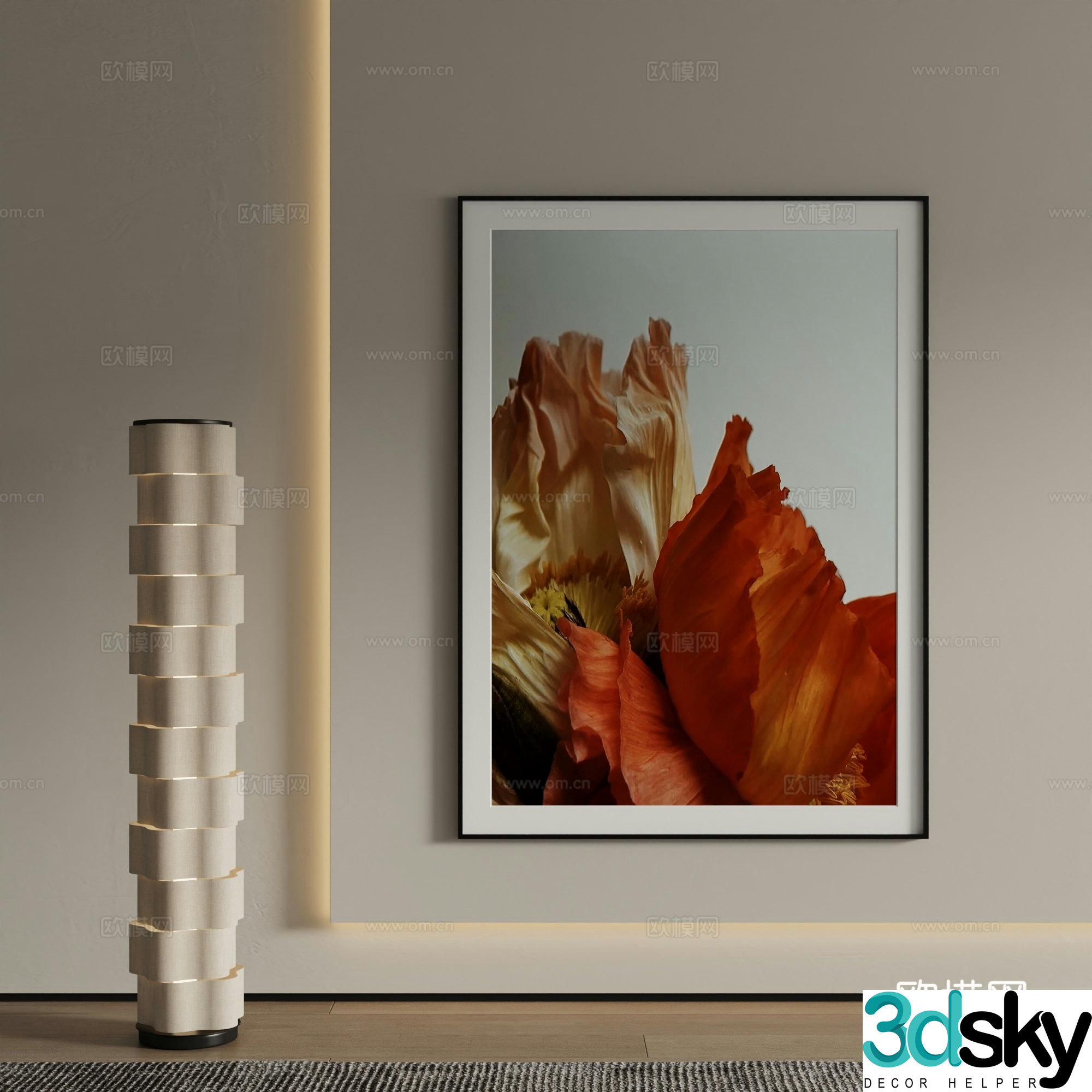 Modern Art Painting Decorative Painting 3D Model