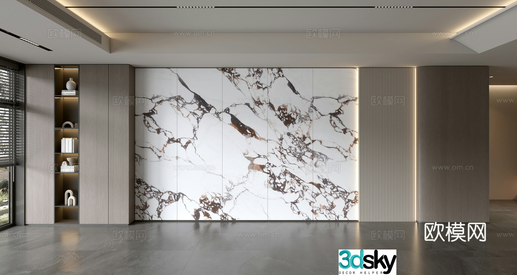 Modern sofa background wall 3d model