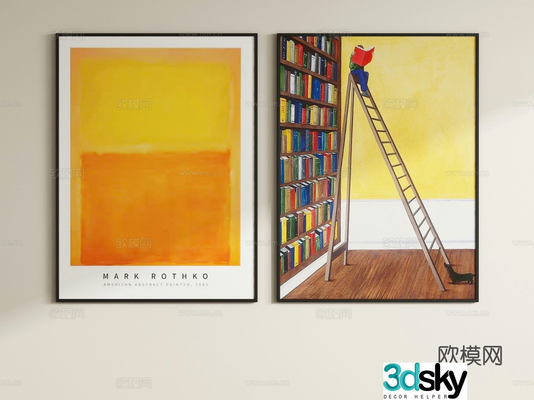 Modern abstract painting Decorative painting Hanging painting 3d model