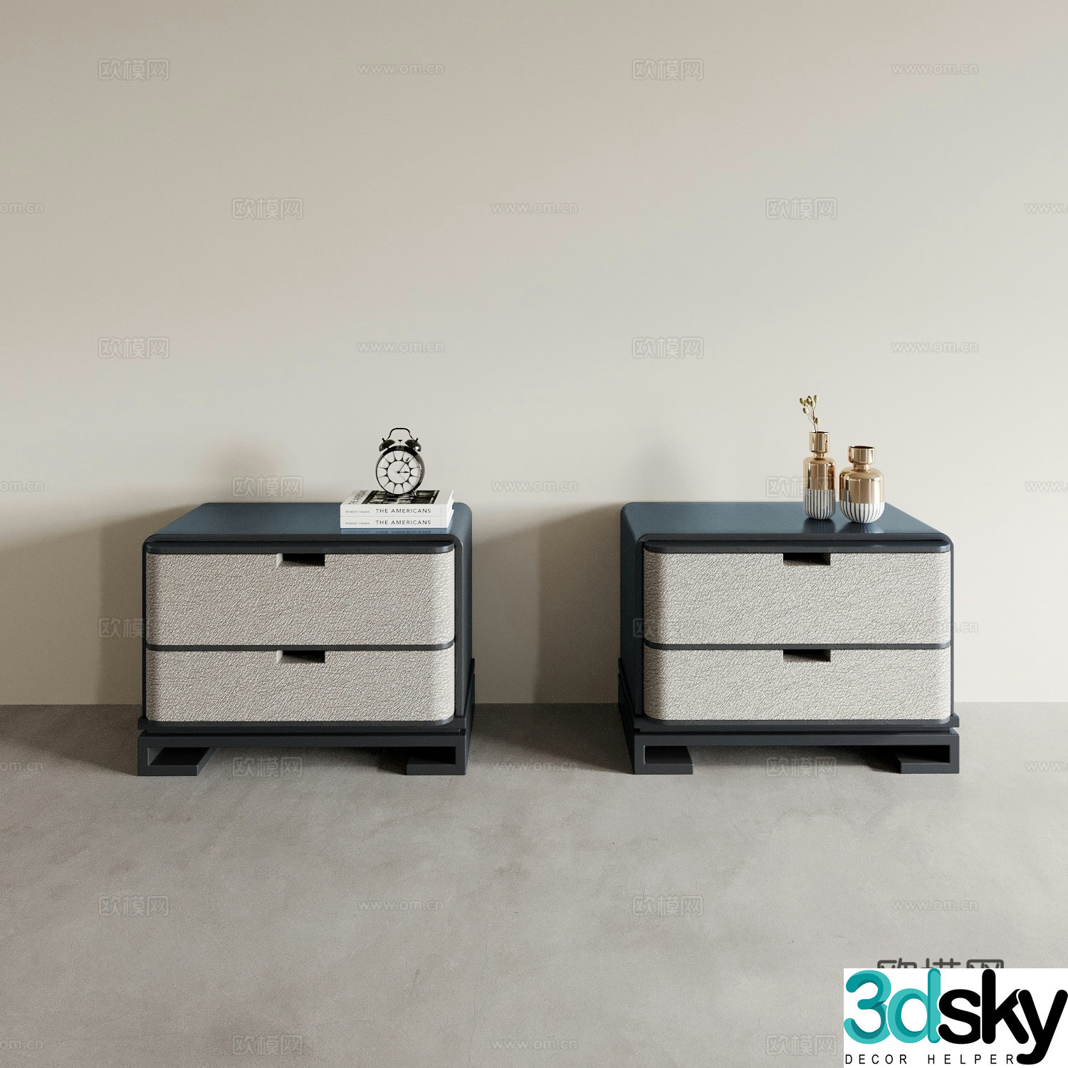 New Chinese bedside table standing cabinet cabinet 3D model