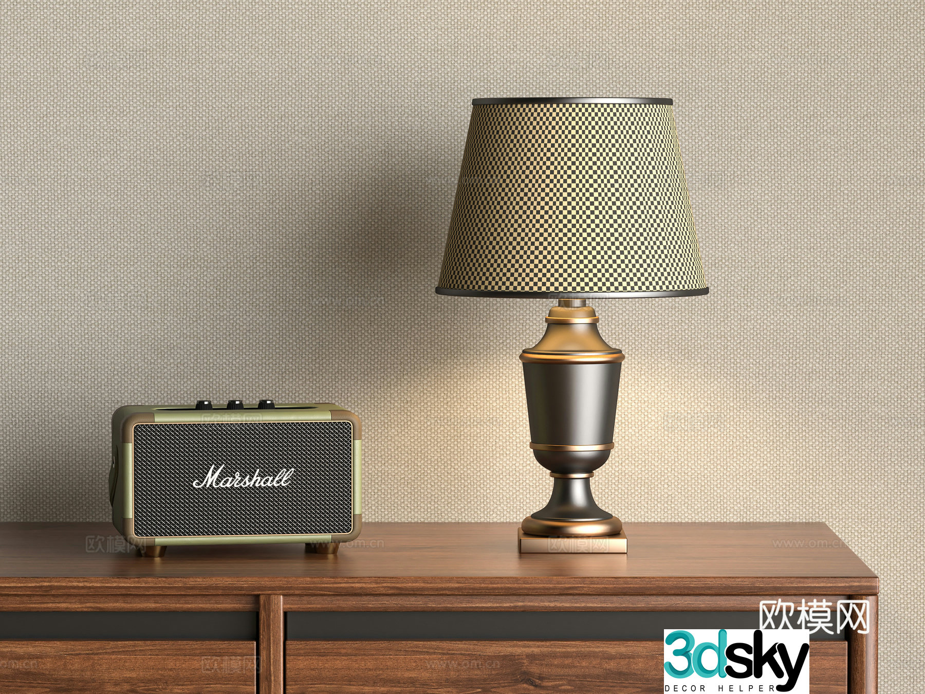 American table lamp 3D model