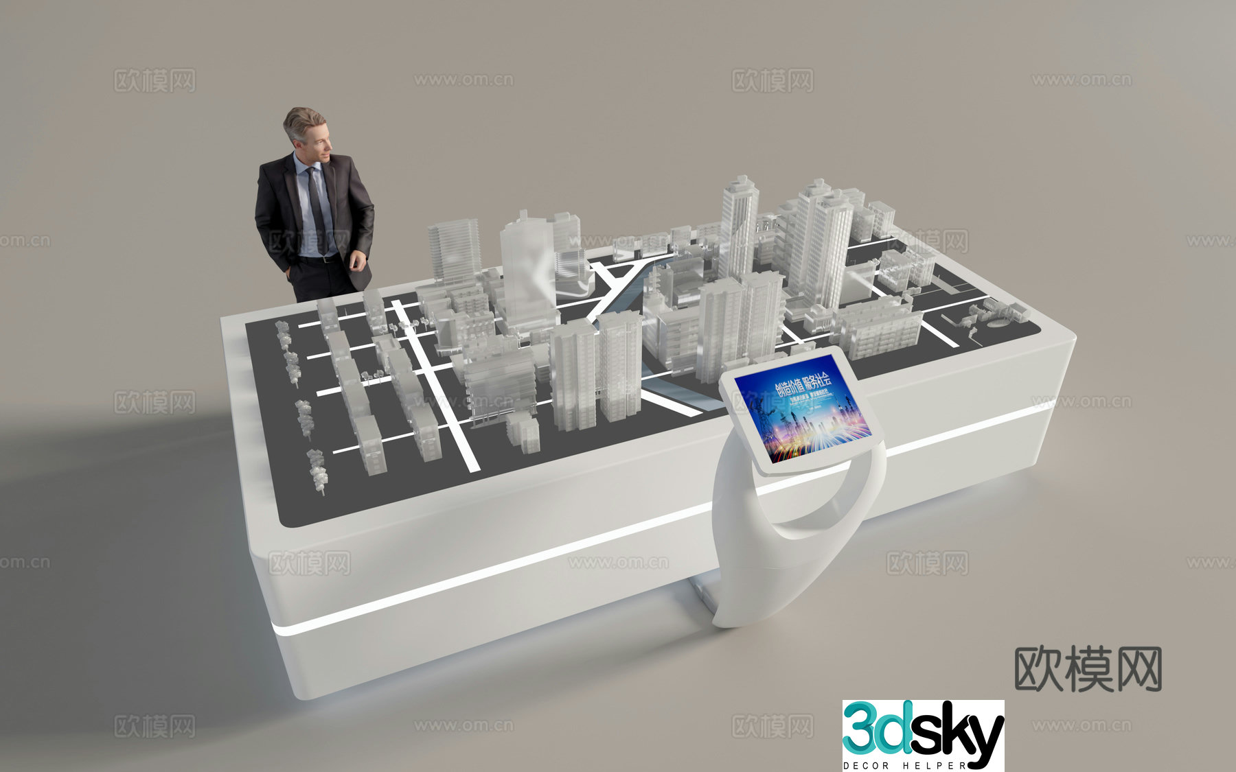 Modern sand table building sand table planning sand table solid sand table 3D model