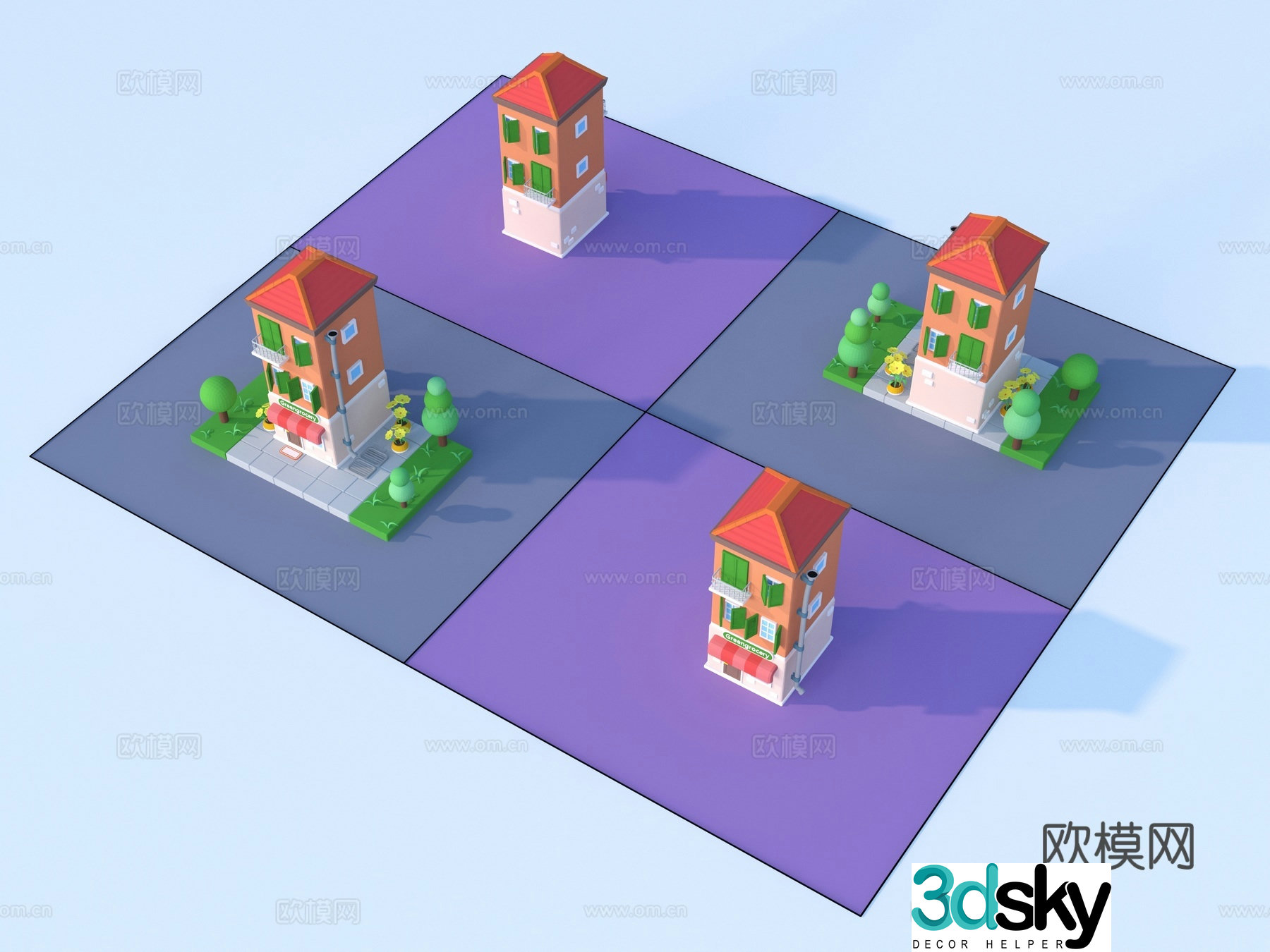 Cartoon toys building block toys 3d model