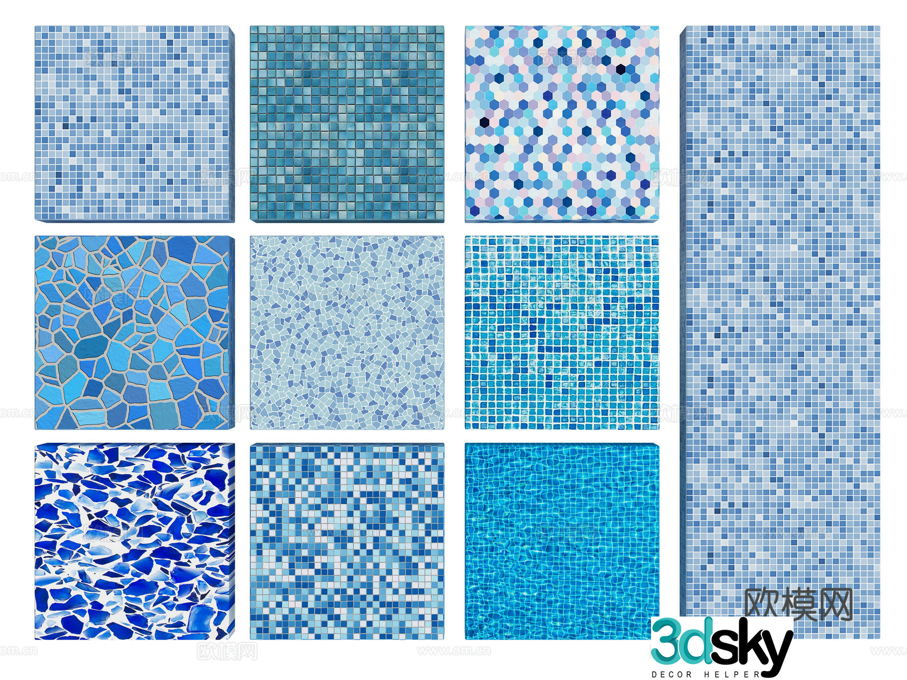 Mosaic tiles Floor tiles 3d model