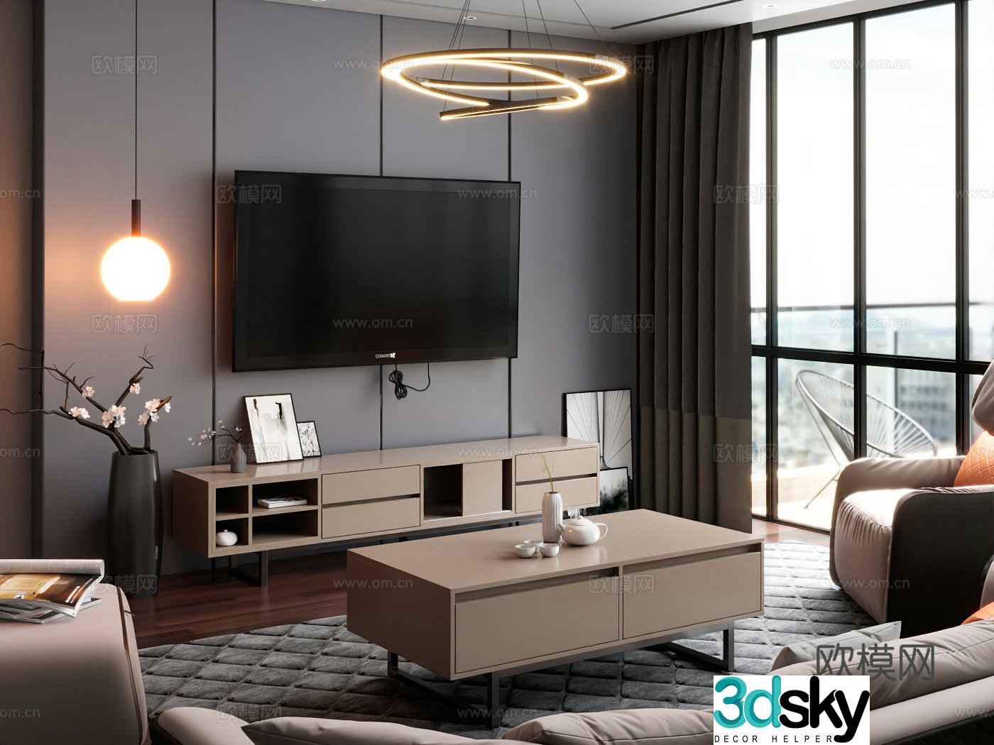 Italian combination sofa 3D model