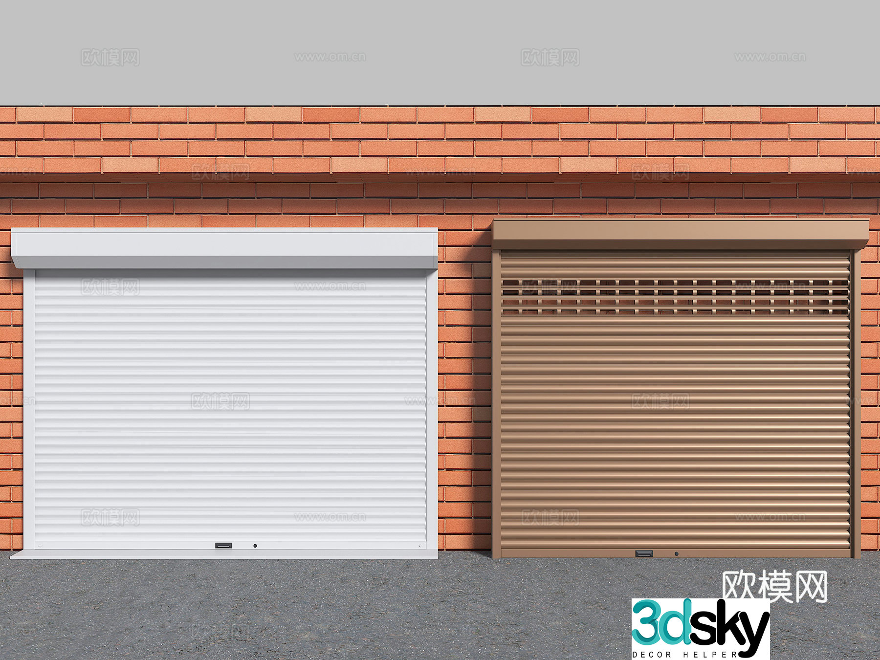 Modern roller shutter door Rolling gate Garage door Factory warehouse door 3D model