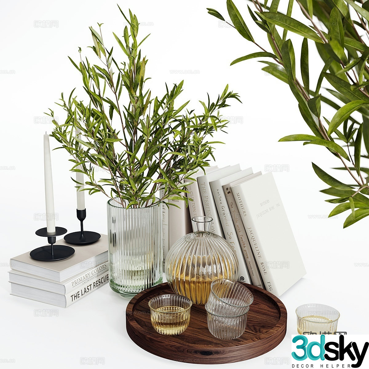 New Chinese style jewelry ornaments book vase 3d model