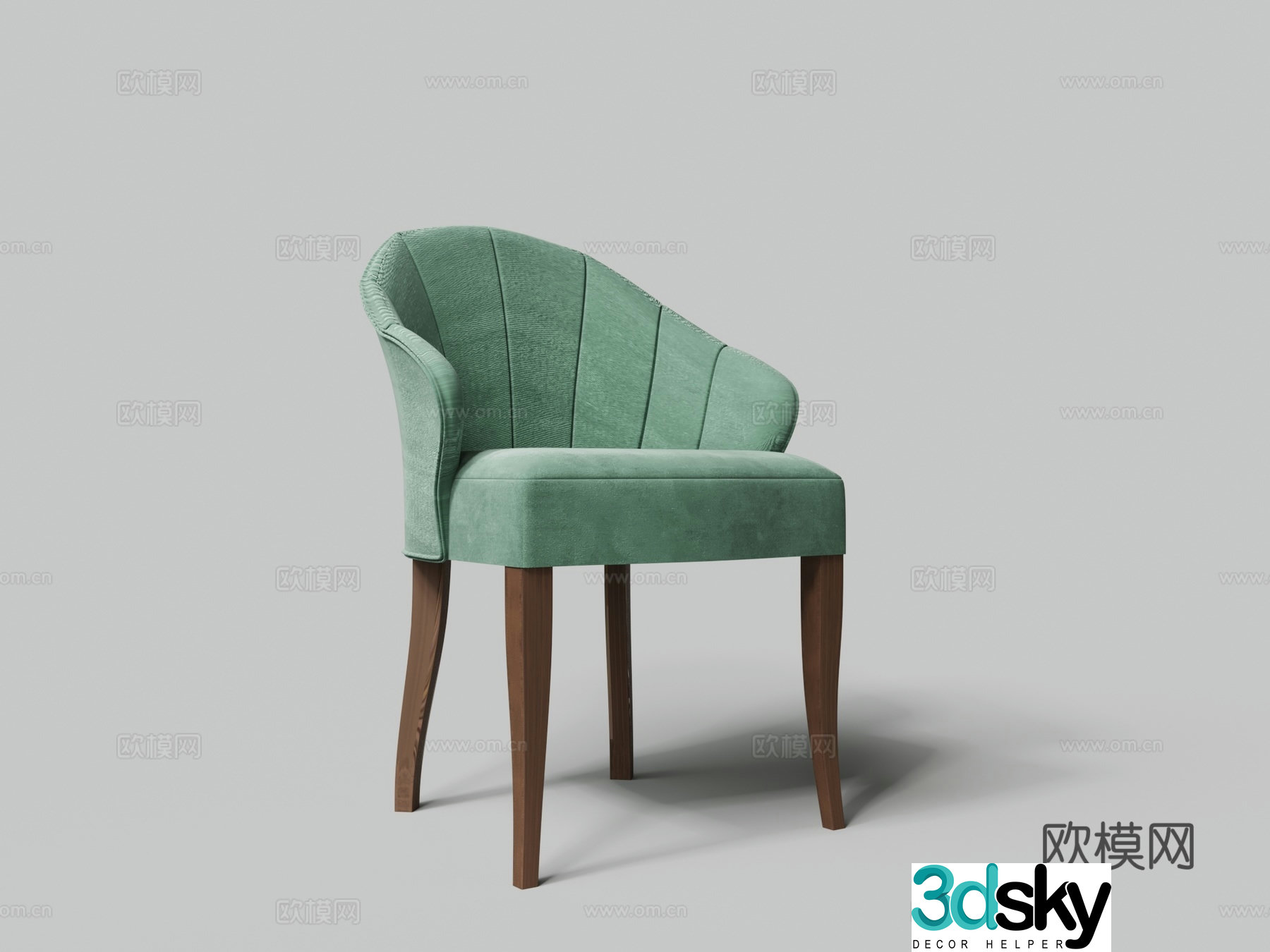 Modern velvet dining chair chair 3d model