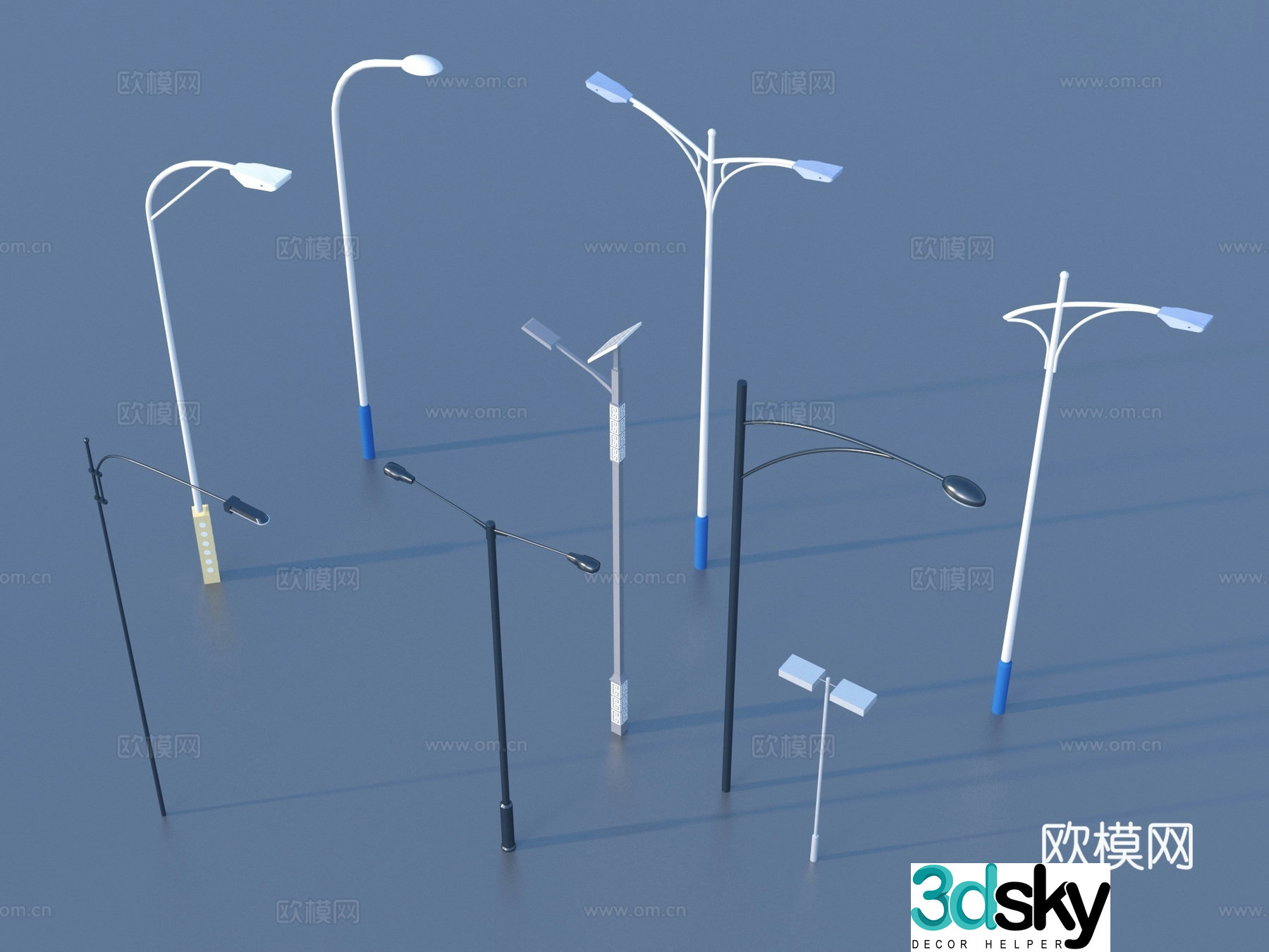 High -rod street light Outdoor lamp landscape street light 3D model