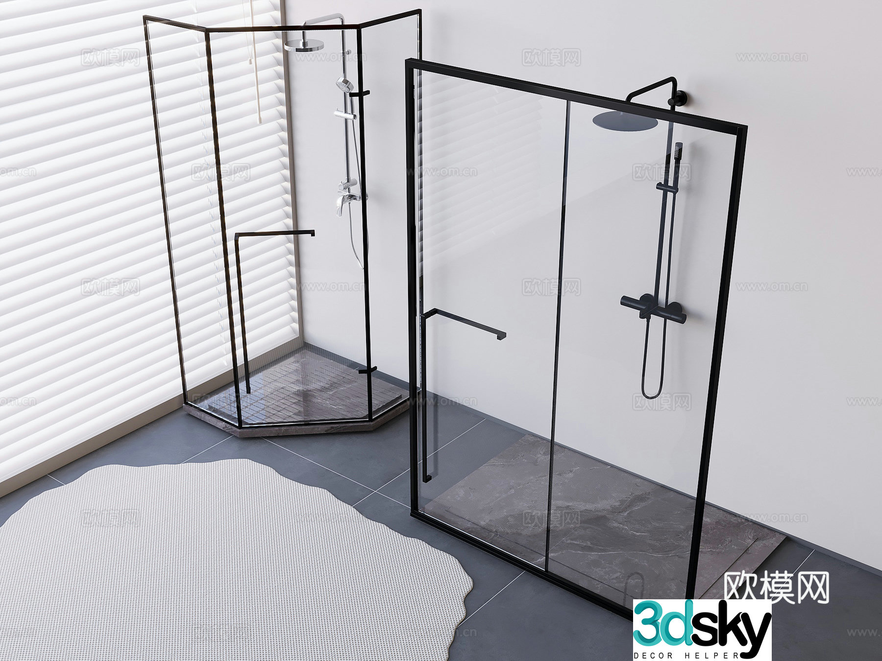Glass Shower Shower Shower Shower 3D Model