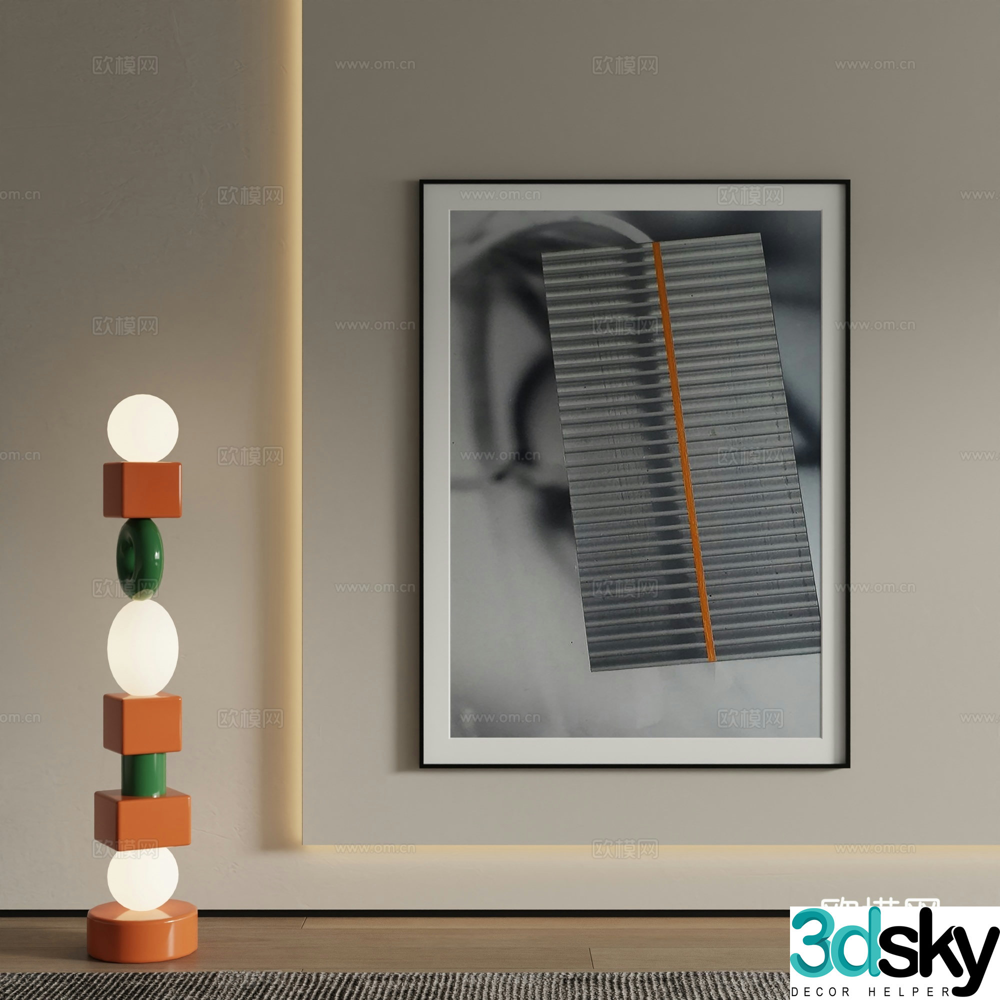 Modern decorative painting Art painting 3d model