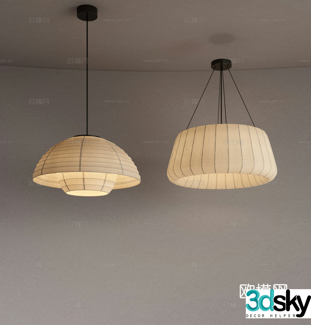 Wasabi paper chandelier 3d model